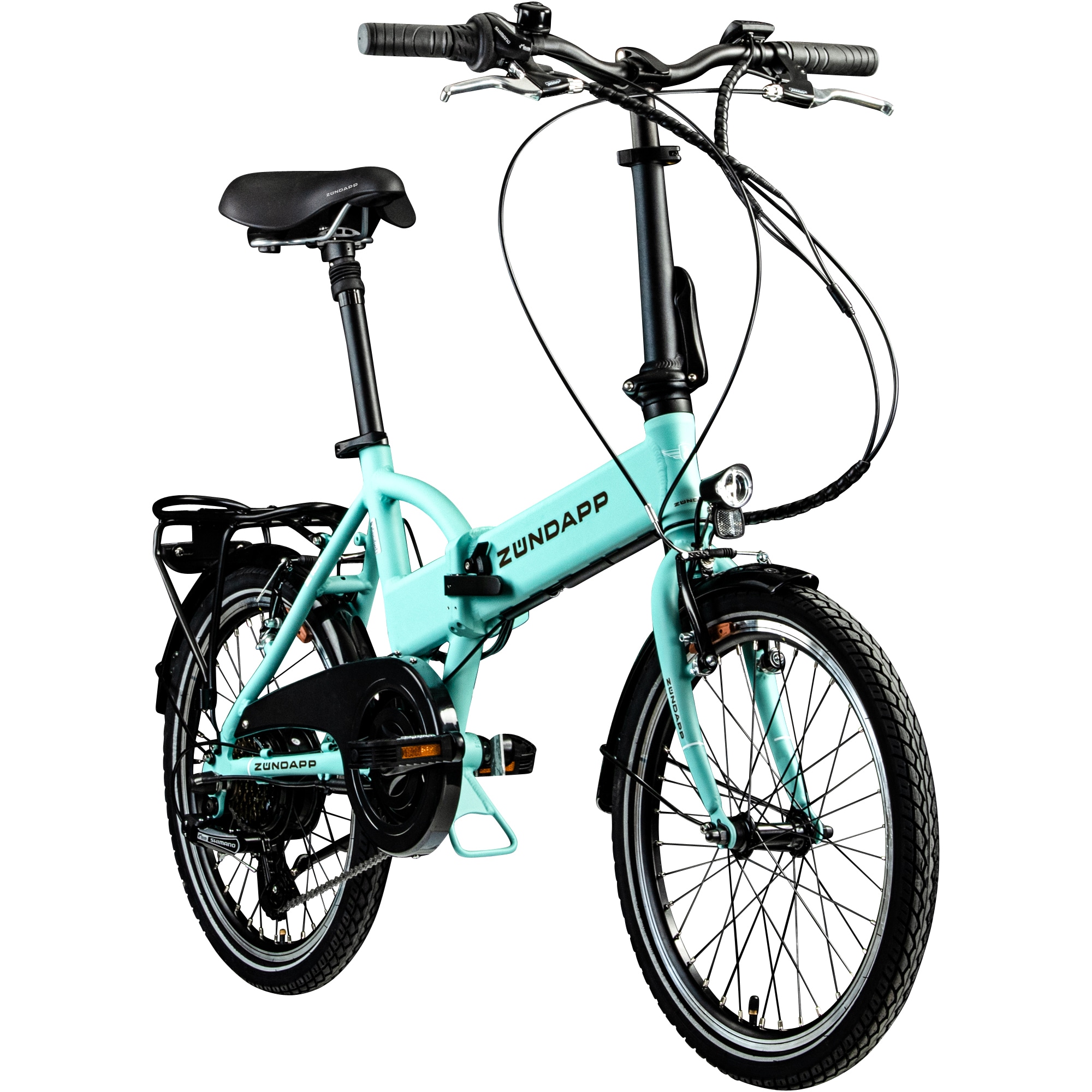 Z&uuml;ndapp Z101 20 Zoll Elektro Klapprad f&uuml;r Erwachsene 150 - 180 cm 6 Gang E Klappfahrrad E Bike Faltrad Pedelec StVZO hellgr&uuml;n - Bild 1