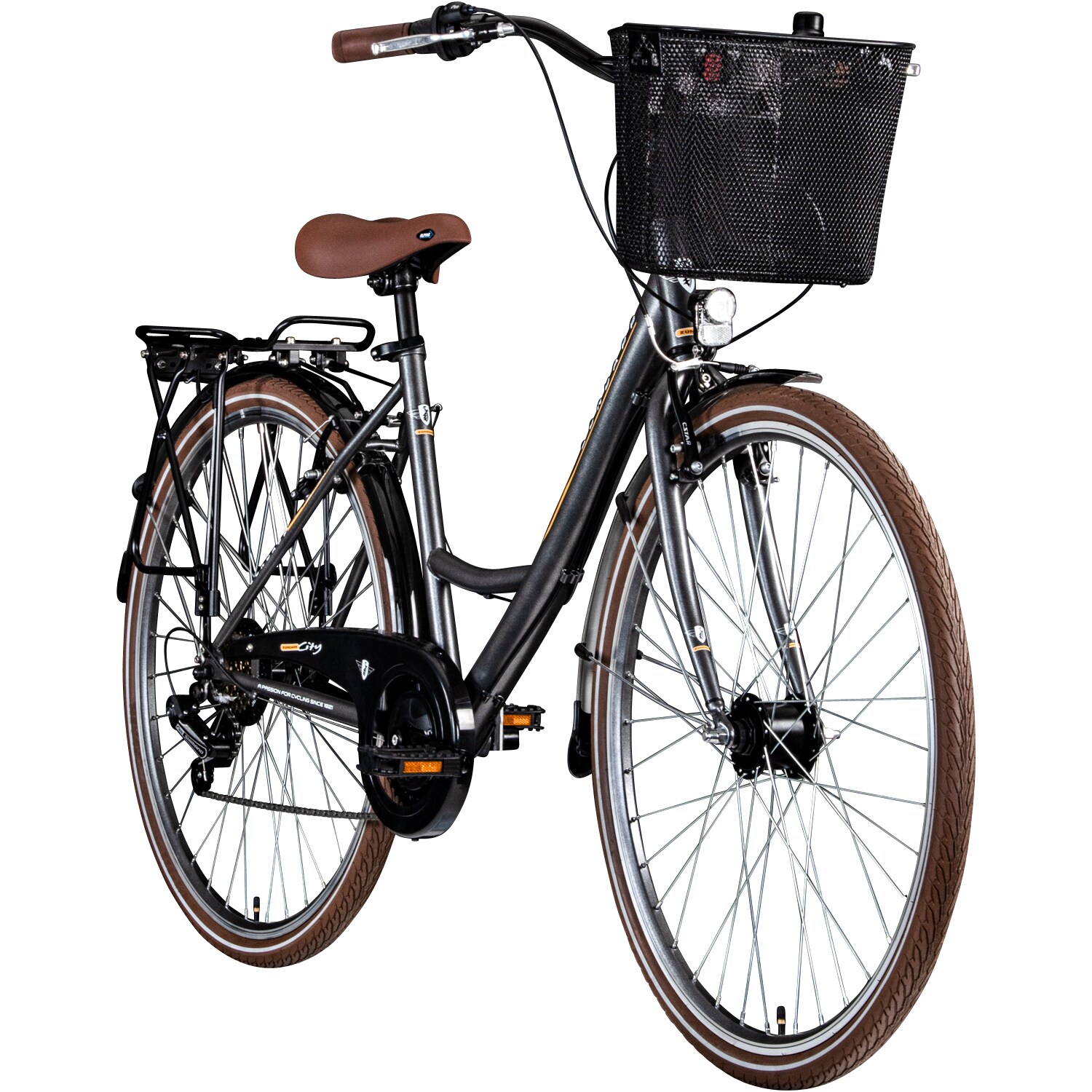 Z&uuml;ndapp Z700 Damenfahrrad 28 Zoll 700c Fahrrad f&uuml;r Damen und Herren mit Korb und Beleuchtung ab 150 cm Hollandrad Stadtrad Tiefeinsteiger - Bild 1