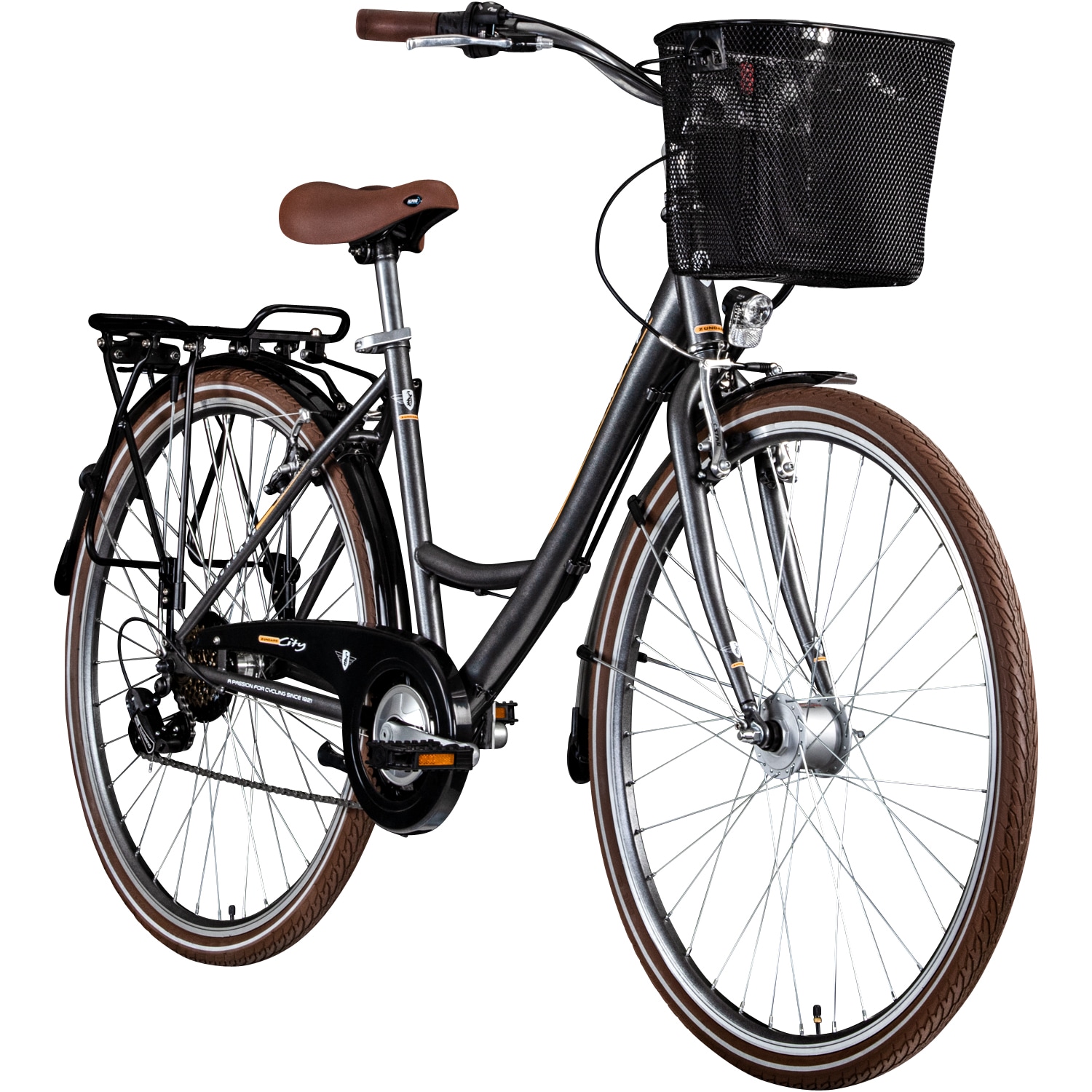 Z&uuml;ndapp Z700 Damenfahrrad 28 Zoll Fahrrad f&uuml;r Damen und Herren ab 150 cm grau/braun/silber 46 cm - Bild 1