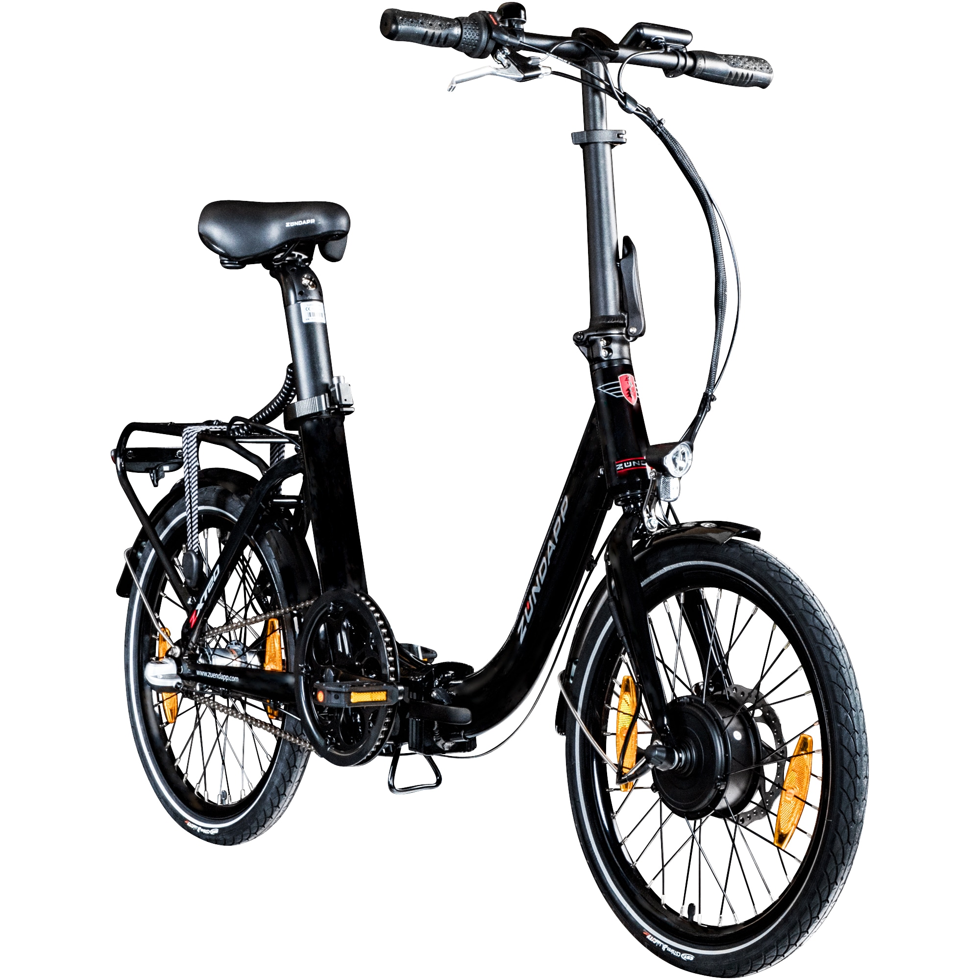 Z&uuml;ndapp ZXT20 E Bike 20 Zoll E Klapprad Tiefeinsteiger 3 Gang 145 - 185 cm schwarz - Bild 1