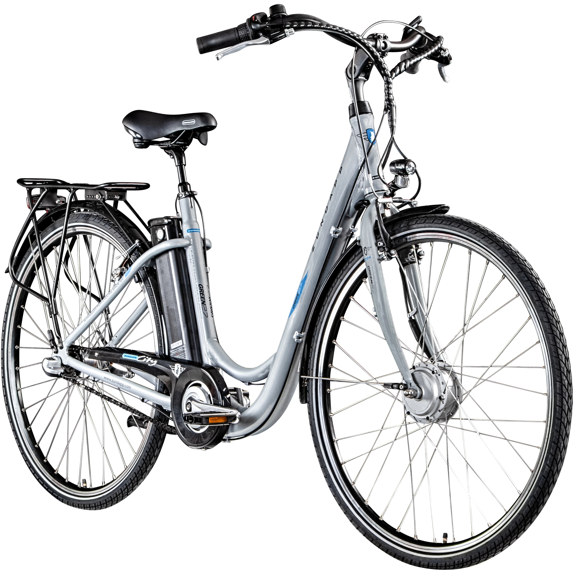 Z&uuml;ndapp Green 2.7 E Bike Damenfahrrad 28 Zoll 150 - 175 cm mit 3 Gang Nabenschaltung und R&uuml;cktritt grau - Bild 1