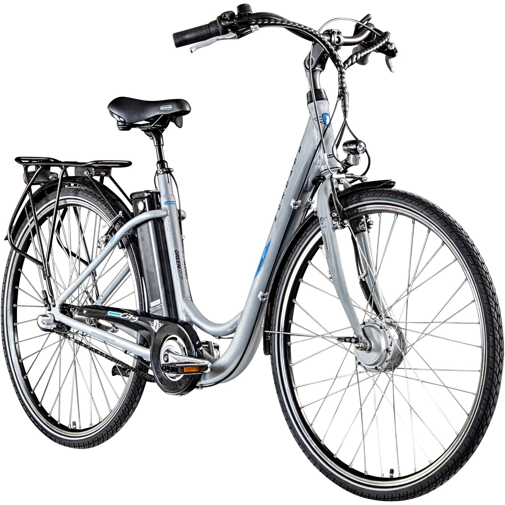 Zündapp Green 2.7 E Bike Damenfahrrad 28 Zoll 150 – 175 cm mit 3 Gang Nabenschaltung und Rücktritt grau | 04260582293580