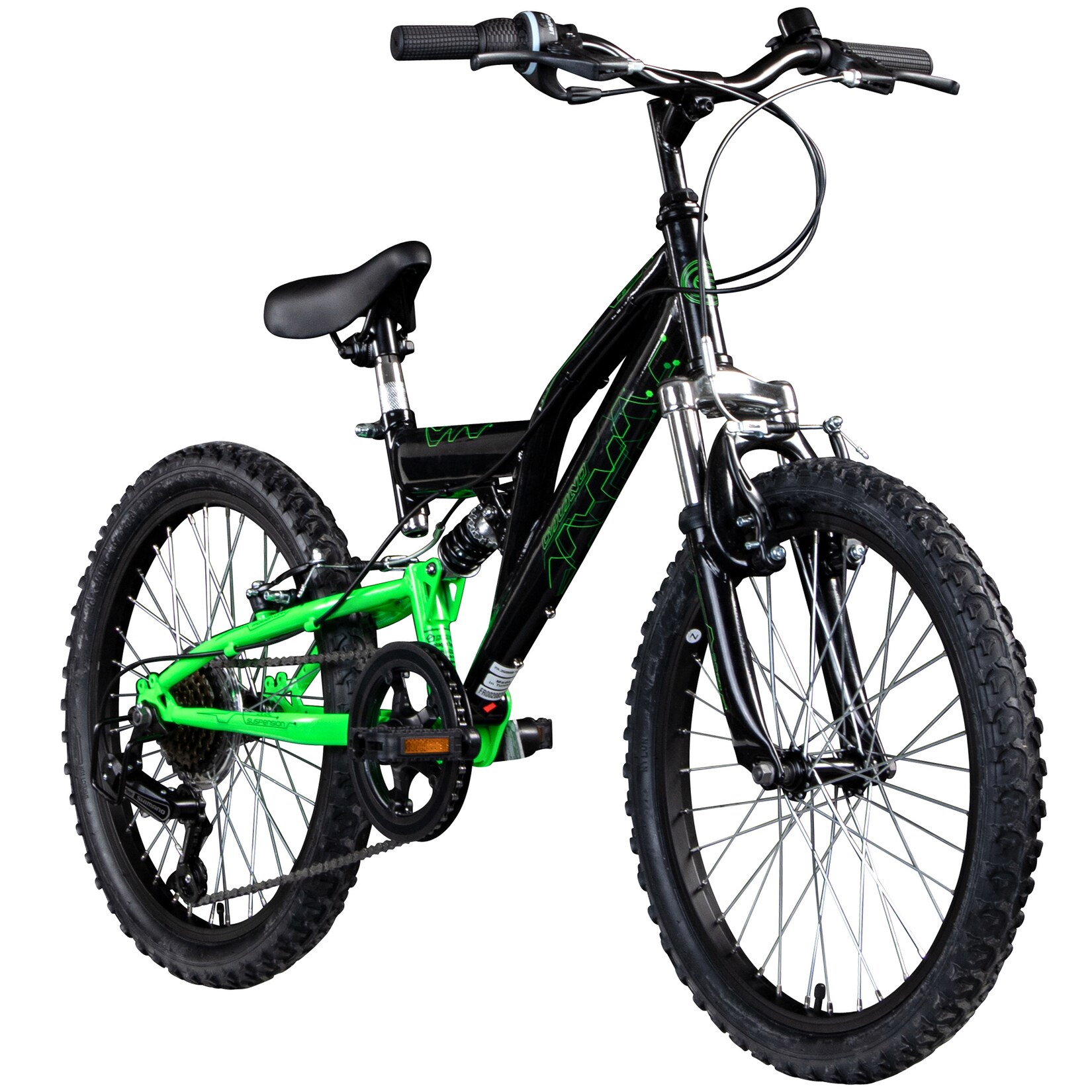 Galano FS180 Kinderfahrrad ab 6 Jahre 120-135cm Mädchen Jungen Fahrrad 20 Zoll 6 Gang Mountainbike Fully mit V-Brakes MTB