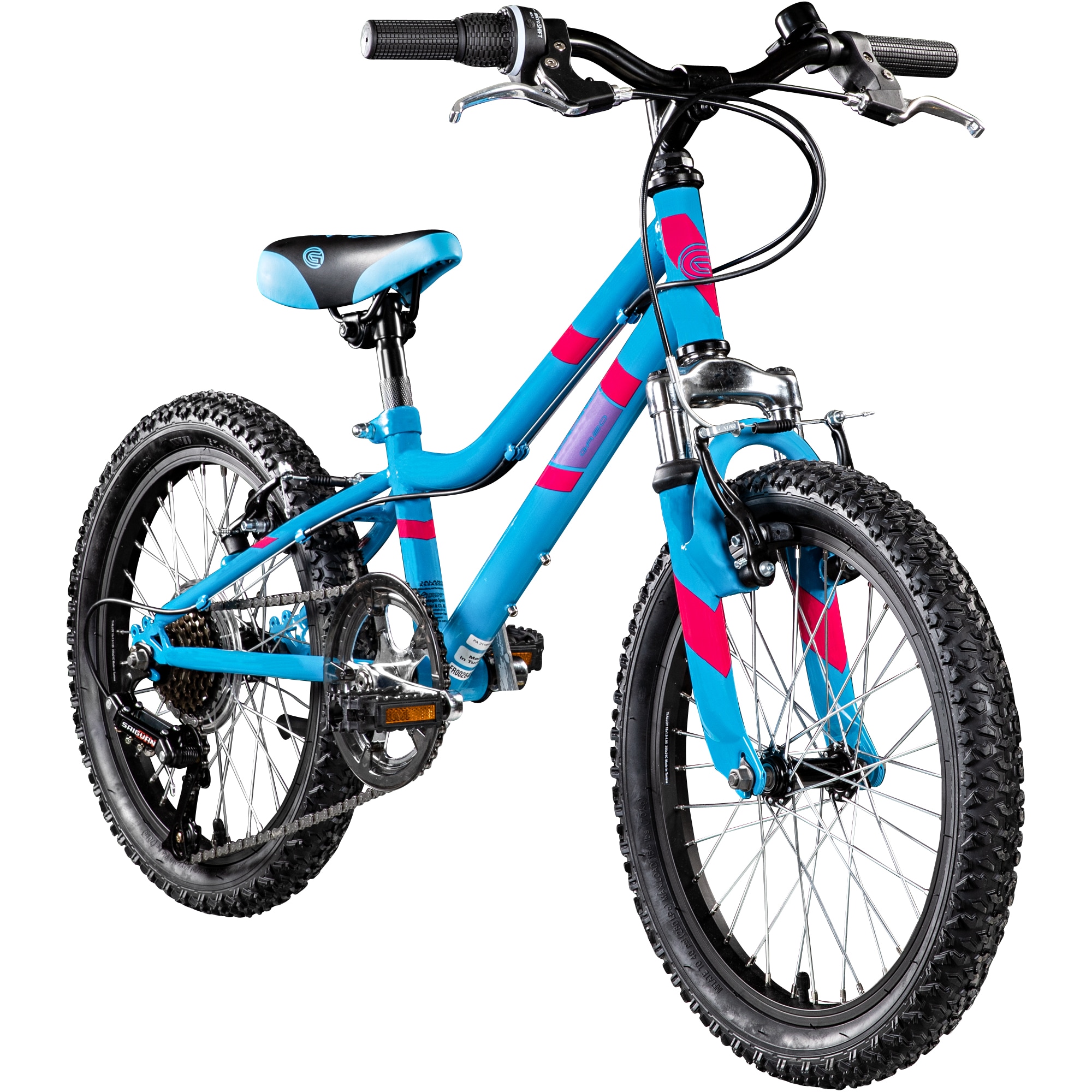 Galano GA20 Kinderfahrrad 18 Zoll ab 5 Jahre 115 - 130 cm M&auml;dchen Jungen Fahrrad Mountainbike blau - Bild 1
