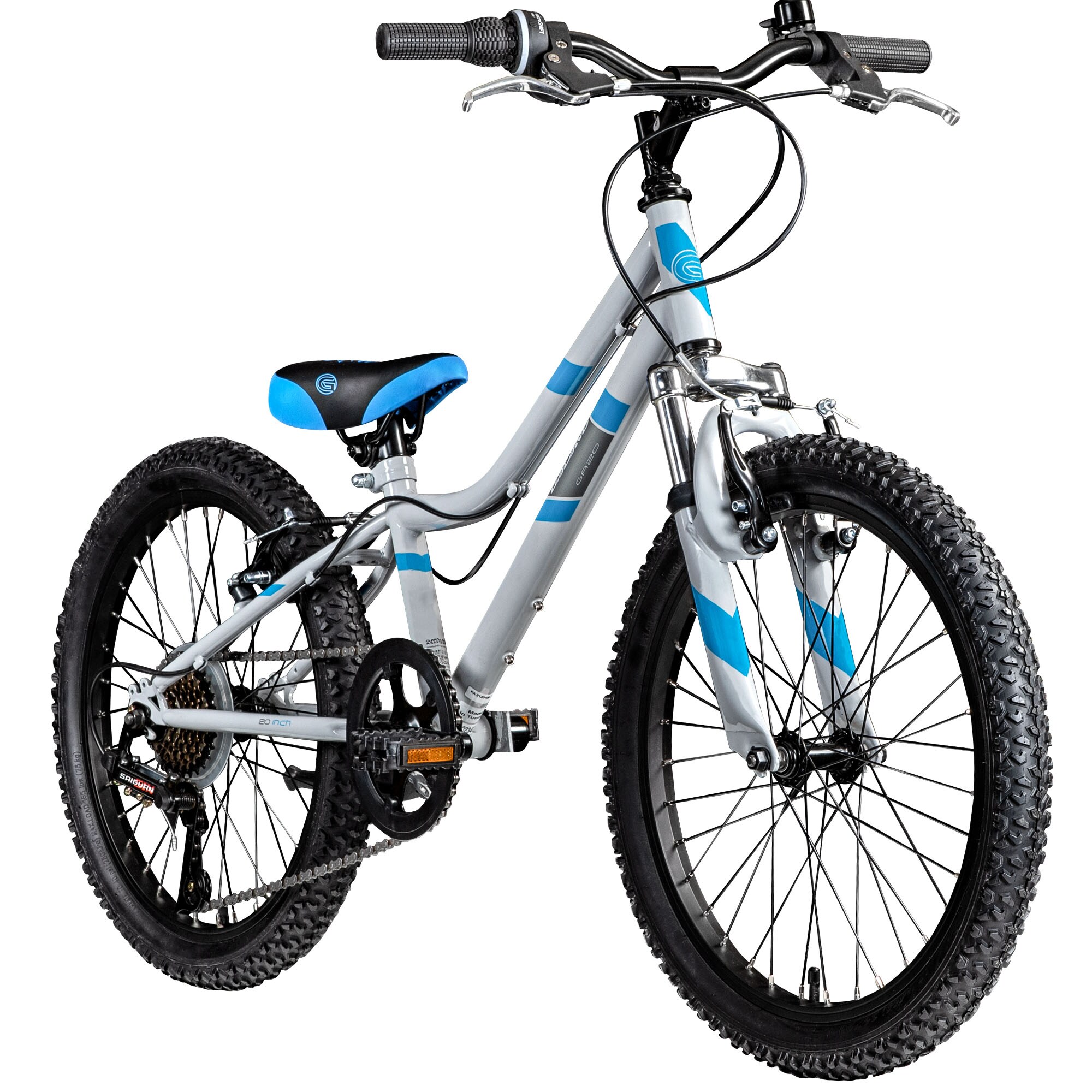 Galano GA20 Kinderfahrrad 20 Zoll ab 5 Jahre 120 - 135 cm M&auml;dchen Jungen Fahrrad grau/blau - Bild 1