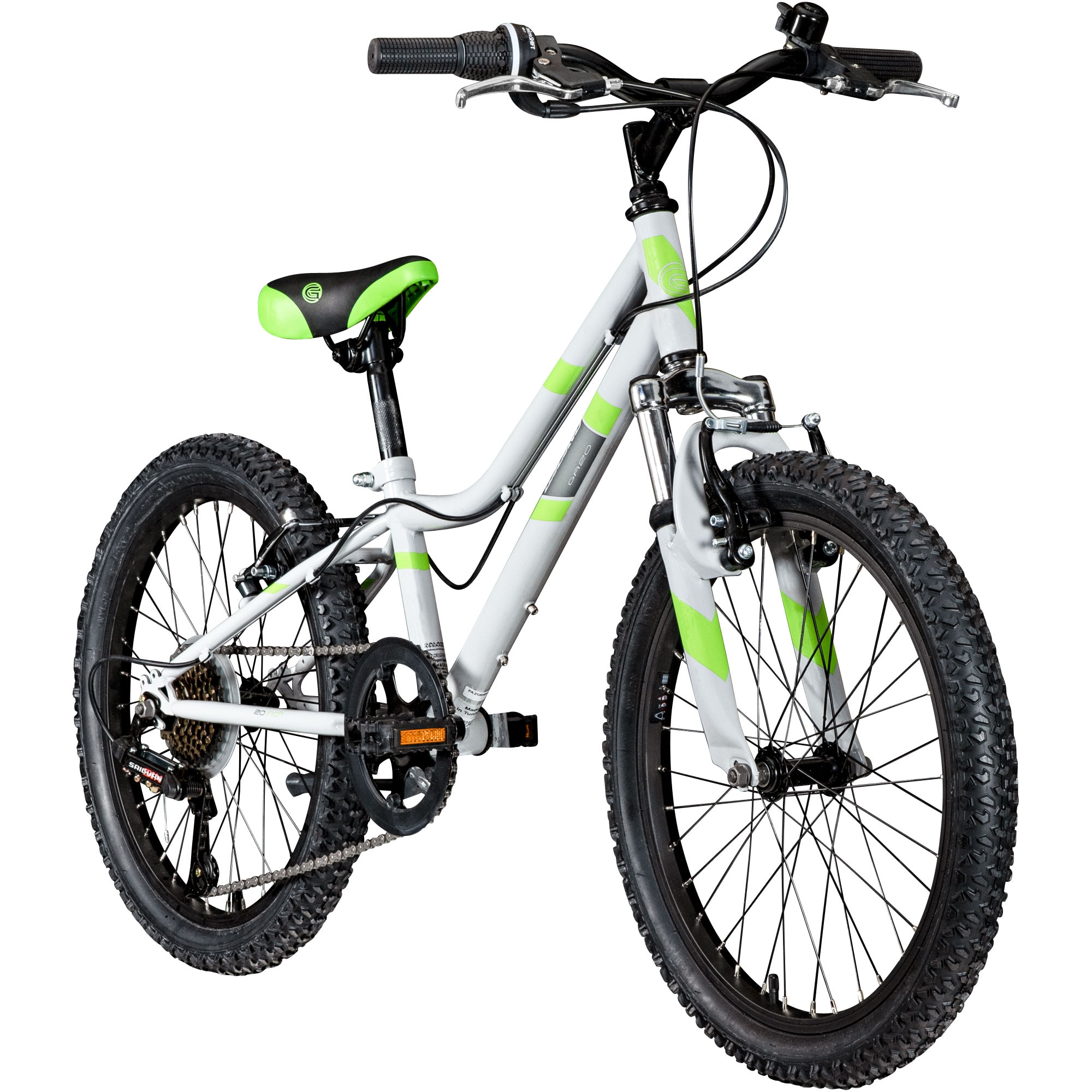 Galano GA20 Kinderfahrrad 20 Zoll ab 5 Jahre 120 - 135 cm M&auml;dchen Jungen Fahrrad grau/gr&uuml;n - Bild 1