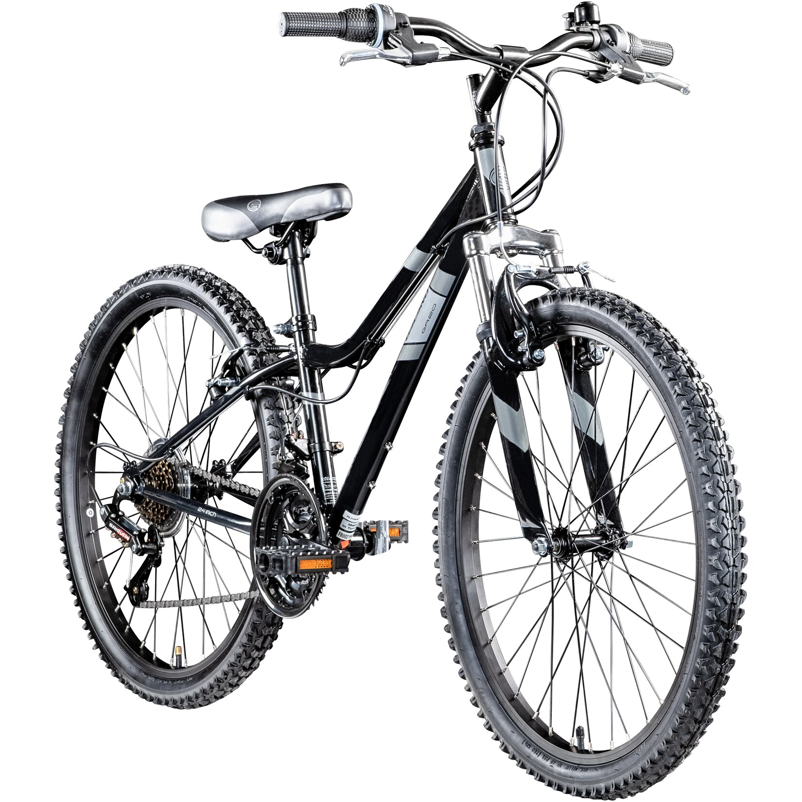 Galano GA20 Jugendfahrrad 24 Zoll Mountainbike ab 8 Jahre 130 – 145 cm 21 Gänge schwarz/grau | 04250845940917