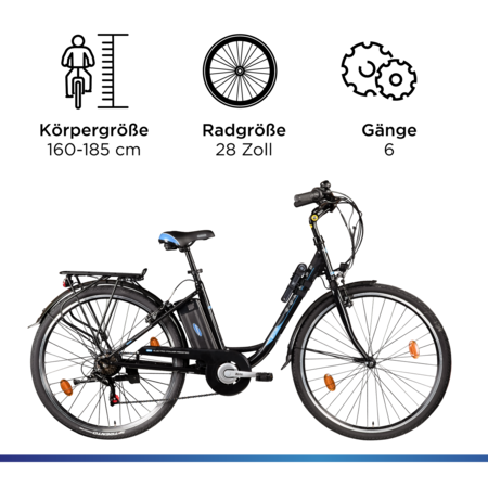 Zündapp Z505 E Bike Damen 28 Zoll Pedelec 160 - 185 cm 6 Gang Damenfahrrad  online kaufen bei Netto