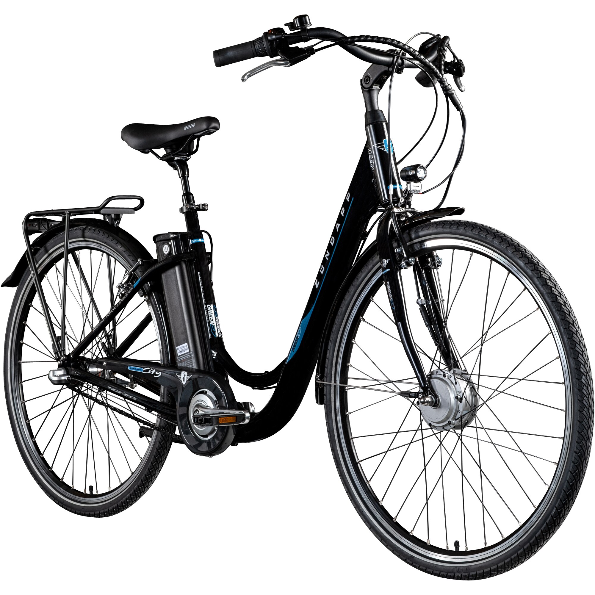 Z&uuml;ndapp Green 2.7 E Bike Damenfahrrad 28 Zoll 150 - 175 cm mit 3 Gang Nabenschaltung und R&uuml;cktritt schwarz blau - Bild 1