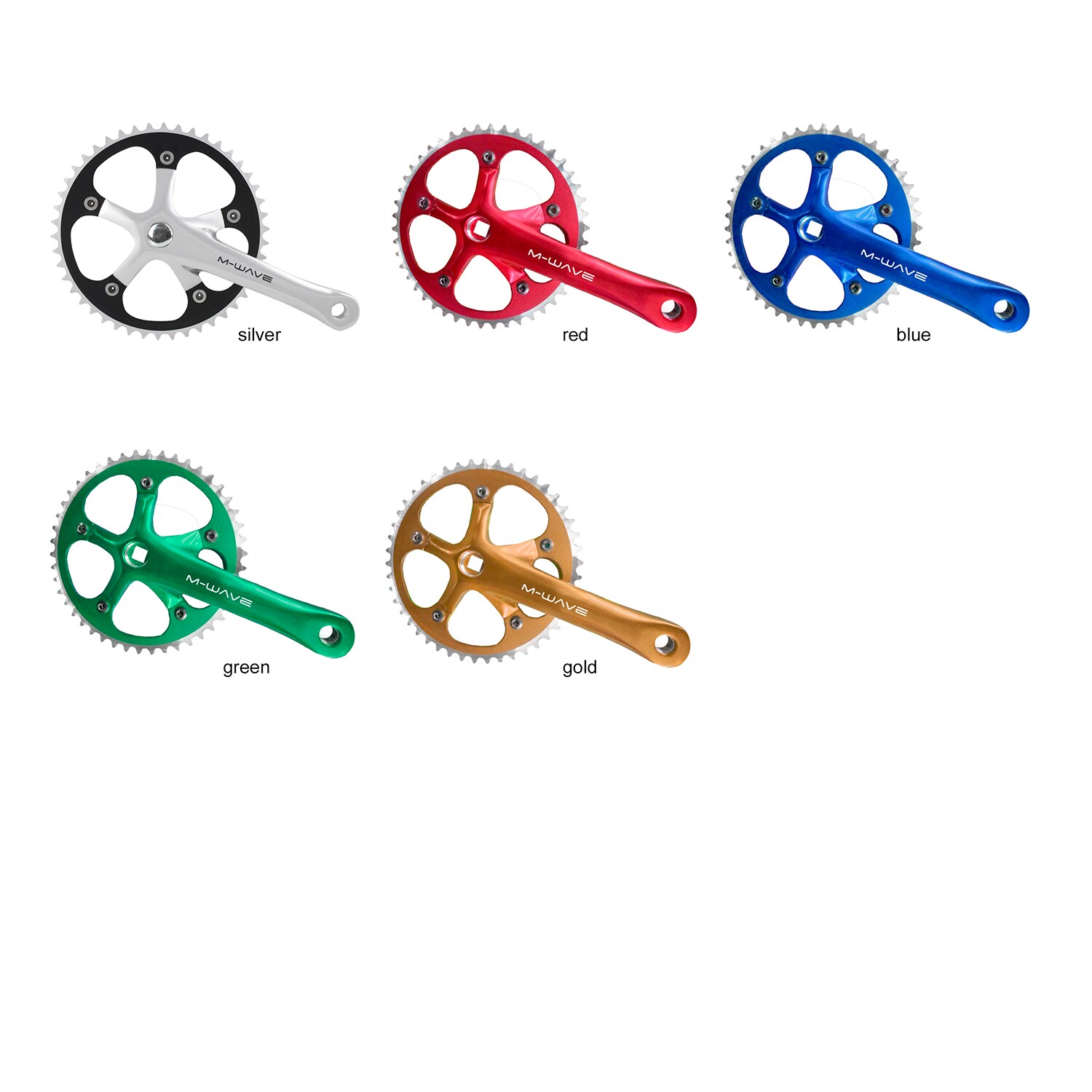 M-Wave 1-fach Kurbelgarnitur Kurbel 44 Zähne 165 mm JIS Vierkant Tretkurbel Fahrradkurbel Kettenradgarnitur Singlespeed Fixie | 08875390012238