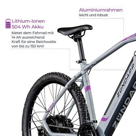 und online E-Mountainbike bei Bike cm Zoll für Herren E ab 27,5 170 kaufen Netto EMTB Zündapp Z808 Damen