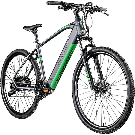 Zündapp Z808 E Bike für Damen und Herren ab 170 cm Mountainbike 29 Zoll E MTB Hardtail Pedelec Fahrrad Elektrofahrrad 27 Gänge Elektrobike... 48 cm, schwarz/grün - Bild 1