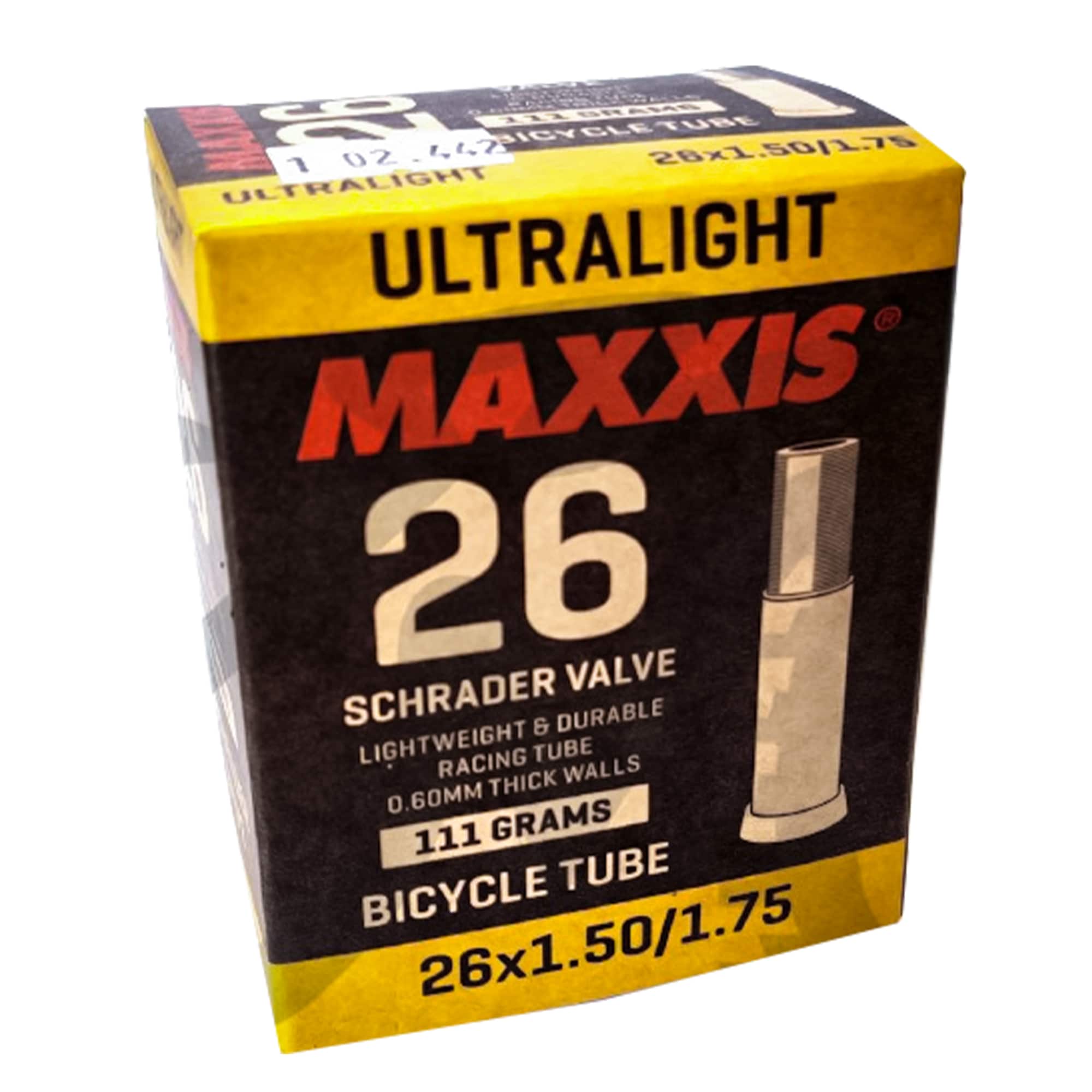 Maxxis Ultralight&nbsp;Schlauch 26 Zoll Schraderventil Autoventil Auto Schrader Ventil Fahrradschlauch Rennrad MTB BMX - Bild 1