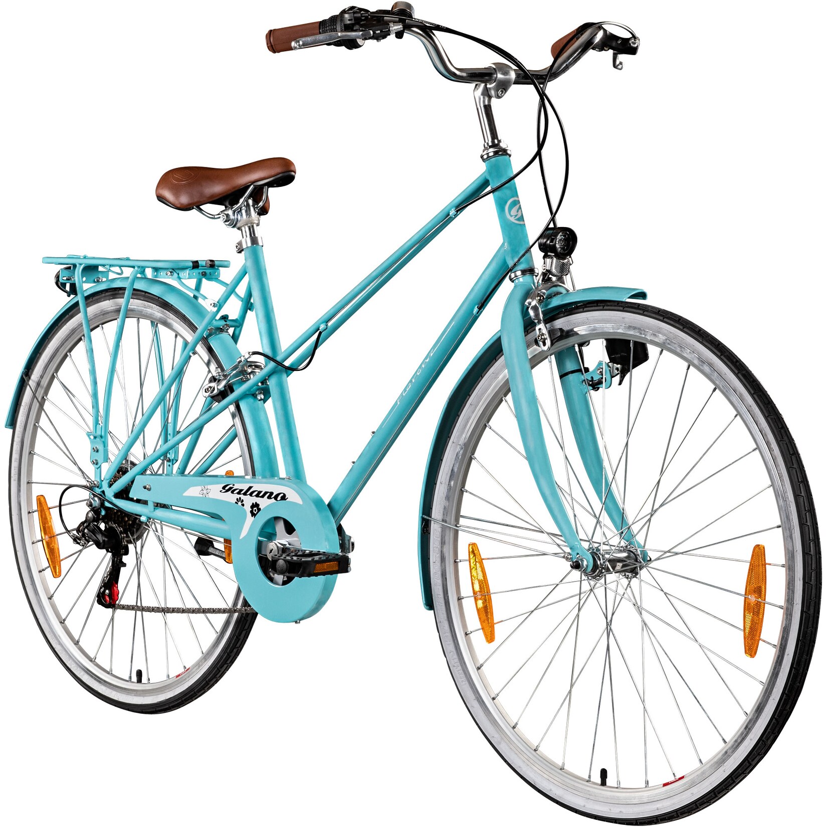 Galano Florenz Damenfahrrad 28 Zoll Stadtrad 155 - 185 cm Cityrad mit 6 Gängen retro Fahrrad Damen Cityfahrrad mit Felgenbremsen
