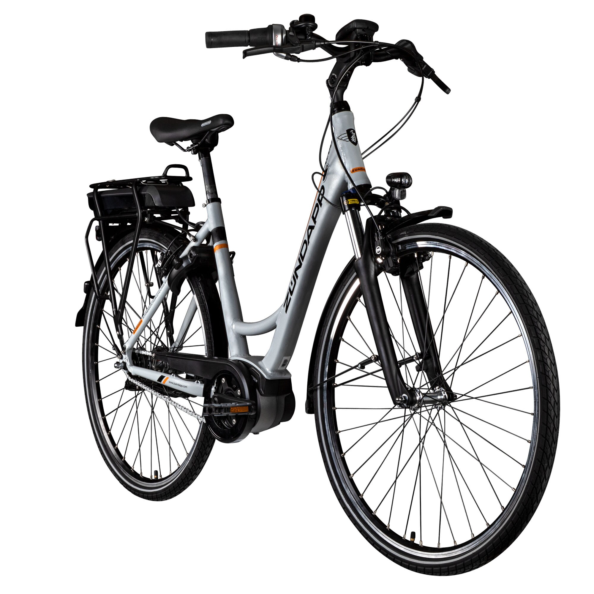 Z&uuml;ndapp X200 E Bike Damenfahrrad 155 - 180 cm Stadtrad Pedelec Bosch silber - Bild 1
