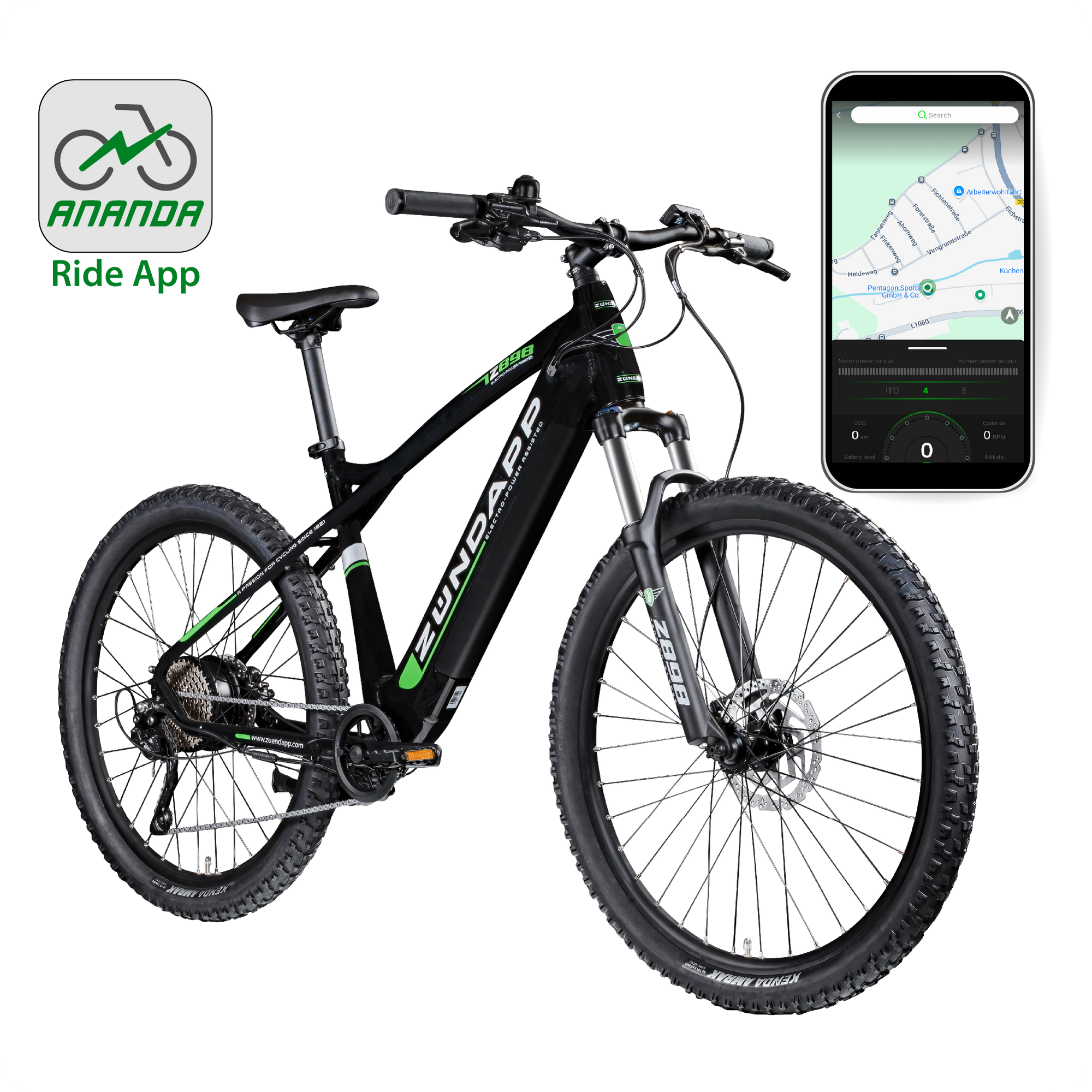 Z&uuml;ndapp Z898 E-Bike E Mountainbike 27,5 Zoll Pedelec 170 - 190 cm Hardtail MTB 10 Gang - Bild 1