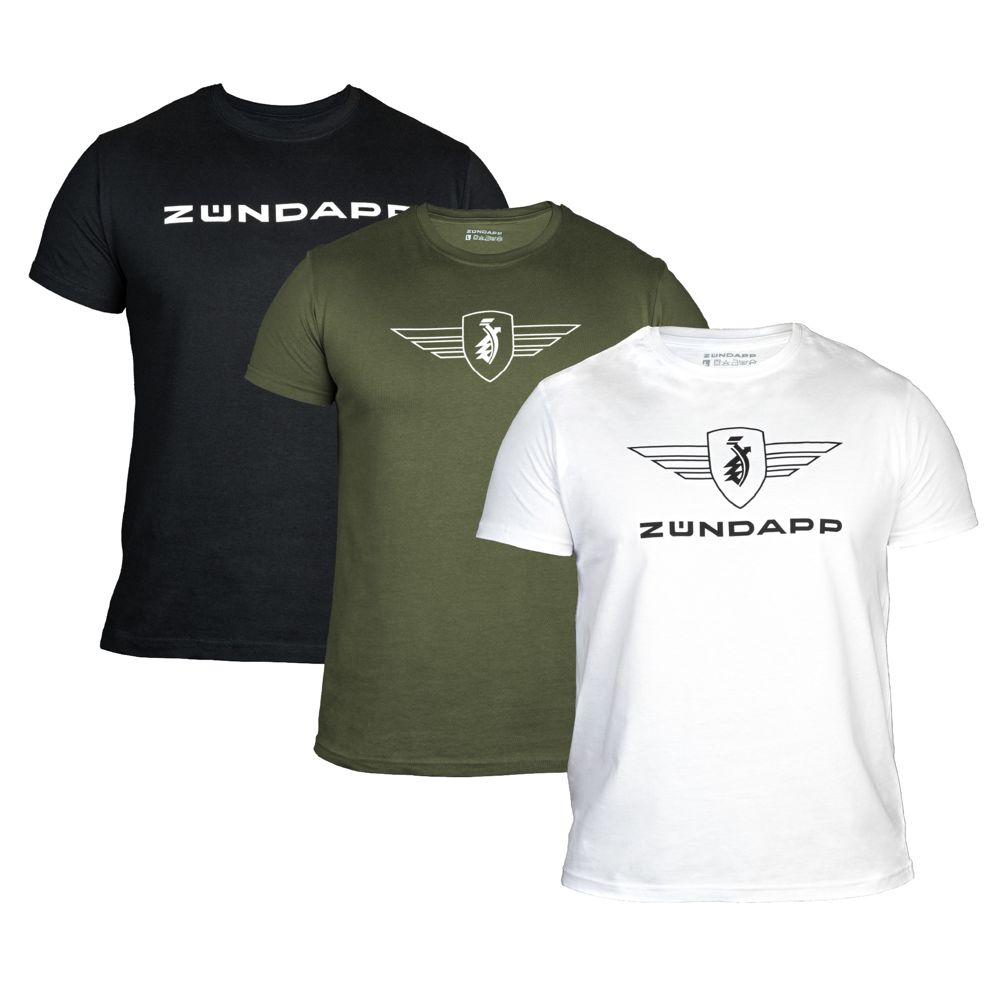 3 Z&uuml;ndapp T-Shirt mit Print retro f&uuml;r Herren oder Damen S - XXL Dreierpack Basic Shirt unisex 100 % Baumwolle - Bild 1
