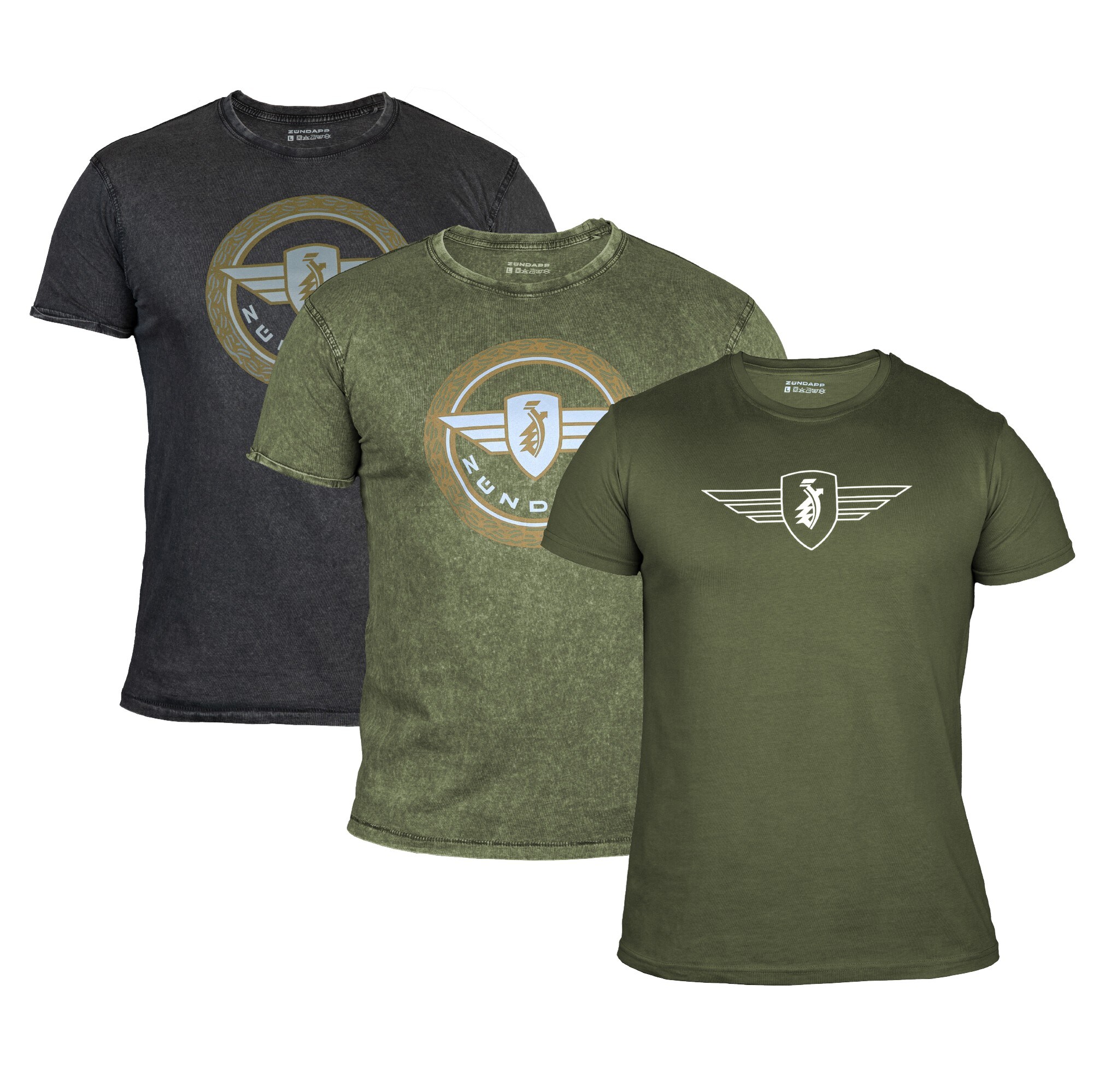 3 Z&uuml;ndapp T-Shirt mit Print retro f&uuml;r Herren oder Damen S - XXL Dreierpack Basic Shirt unisex 100 % Baumwolle - Bild 1