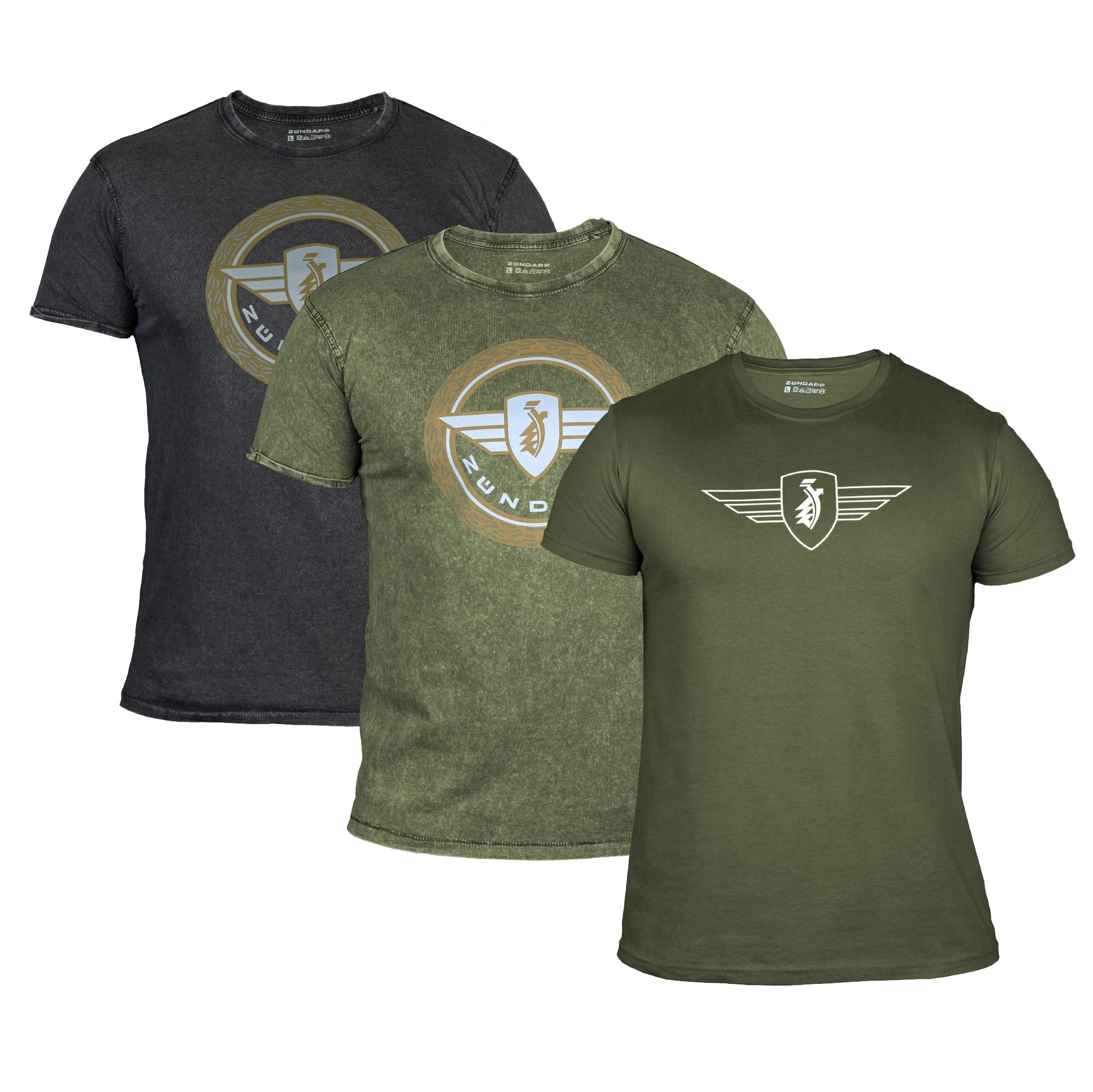 3 Z&uuml;ndapp T-Shirt mit Print retro f&uuml;r Herren oder Damen S - XXL Dreierpack Basic Shirt unisex 100 % Baumwolle - Bild 1
