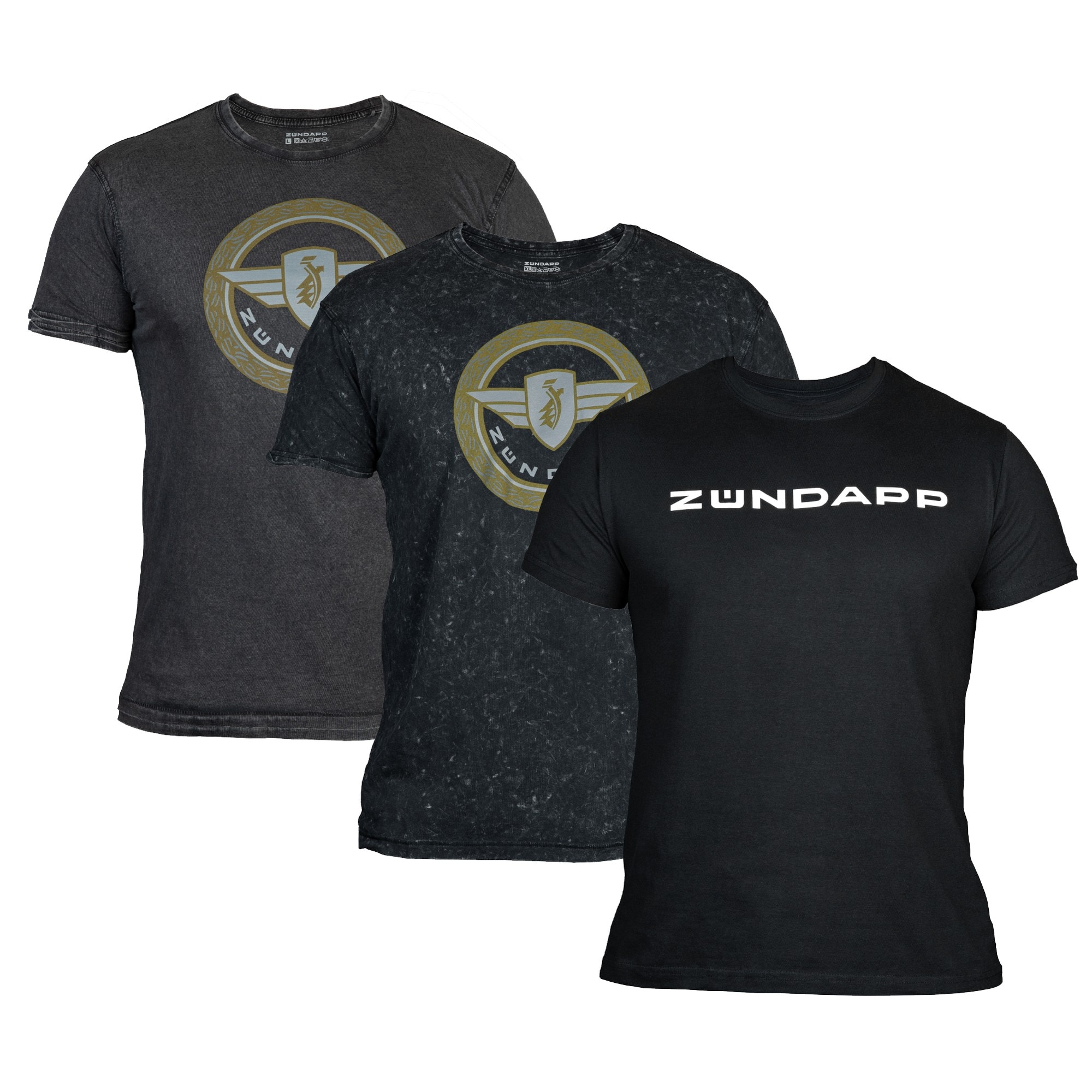 3 Z&uuml;ndapp T-Shirt mit Print retro f&uuml;r Herren oder Damen S - XXL Dreierpack Basic Shirt unisex 100 % Baumwolle - Bild 1