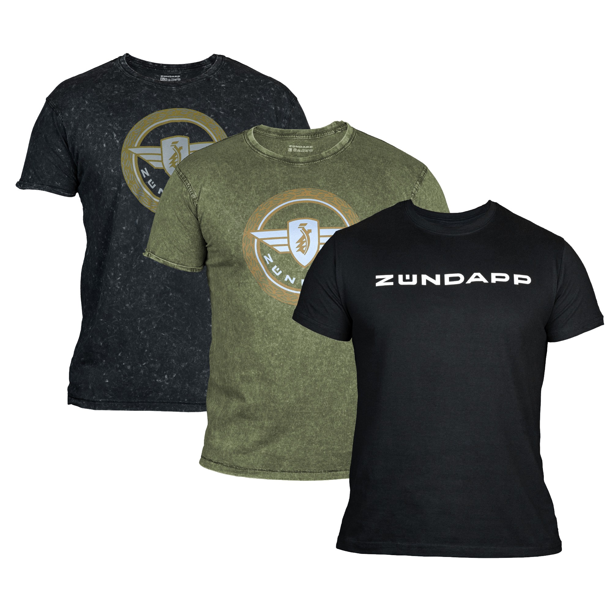 3 Z&uuml;ndapp T-Shirt mit Print retro f&uuml;r Herren oder Damen S - XXL Dreierpack Basic Shirt unisex 100 % Baumwolle - Bild 1