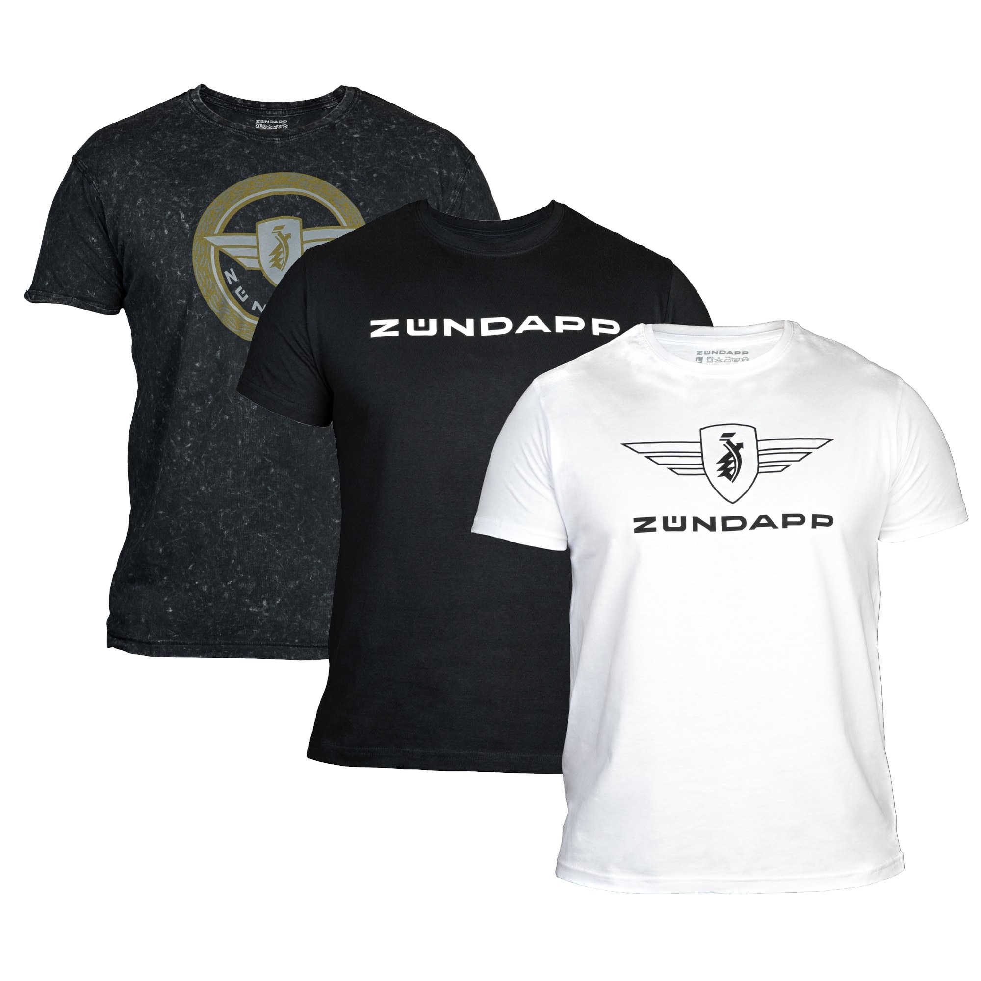 3 Z&uuml;ndapp T-Shirt mit Print retro f&uuml;r Herren oder Damen S - XXL Dreierpack Basic Shirt unisex 100 % Baumwolle - Bild 1