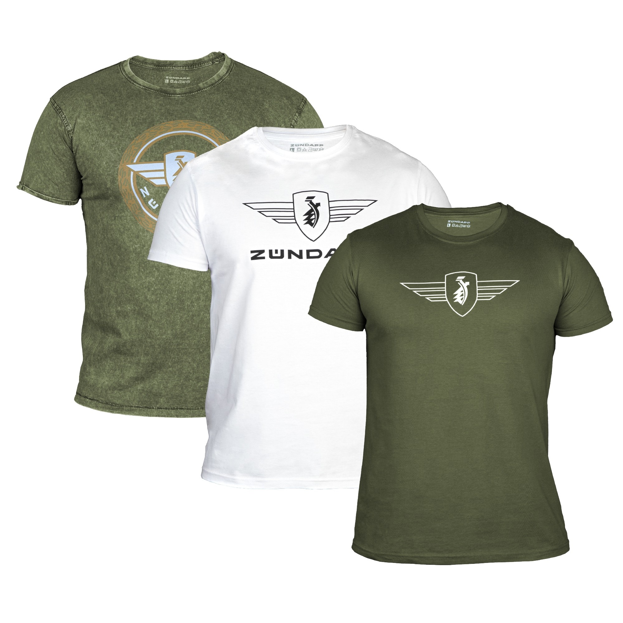 3 Z&uuml;ndapp T-Shirt mit Print retro f&uuml;r Herren oder Damen S - XXL Dreierpack Basic Shirt unisex 100 % Baumwolle - Bild 1