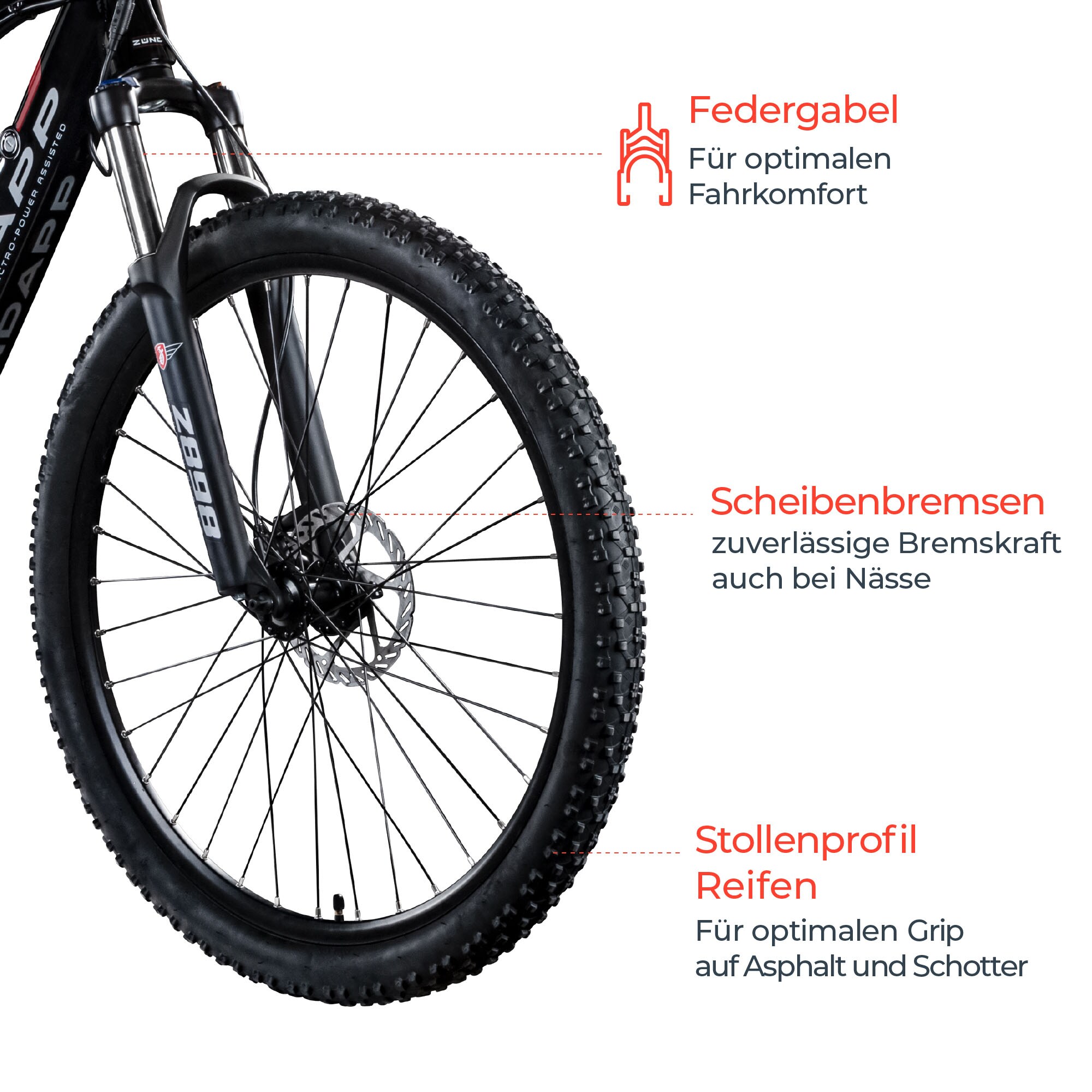 Z&uuml;ndapp Z898 E-Mountain Bike 27.5'' 15Ah 10v - Bici Elettrica B-Ware Con Difetti Estetici - Nero/Blu