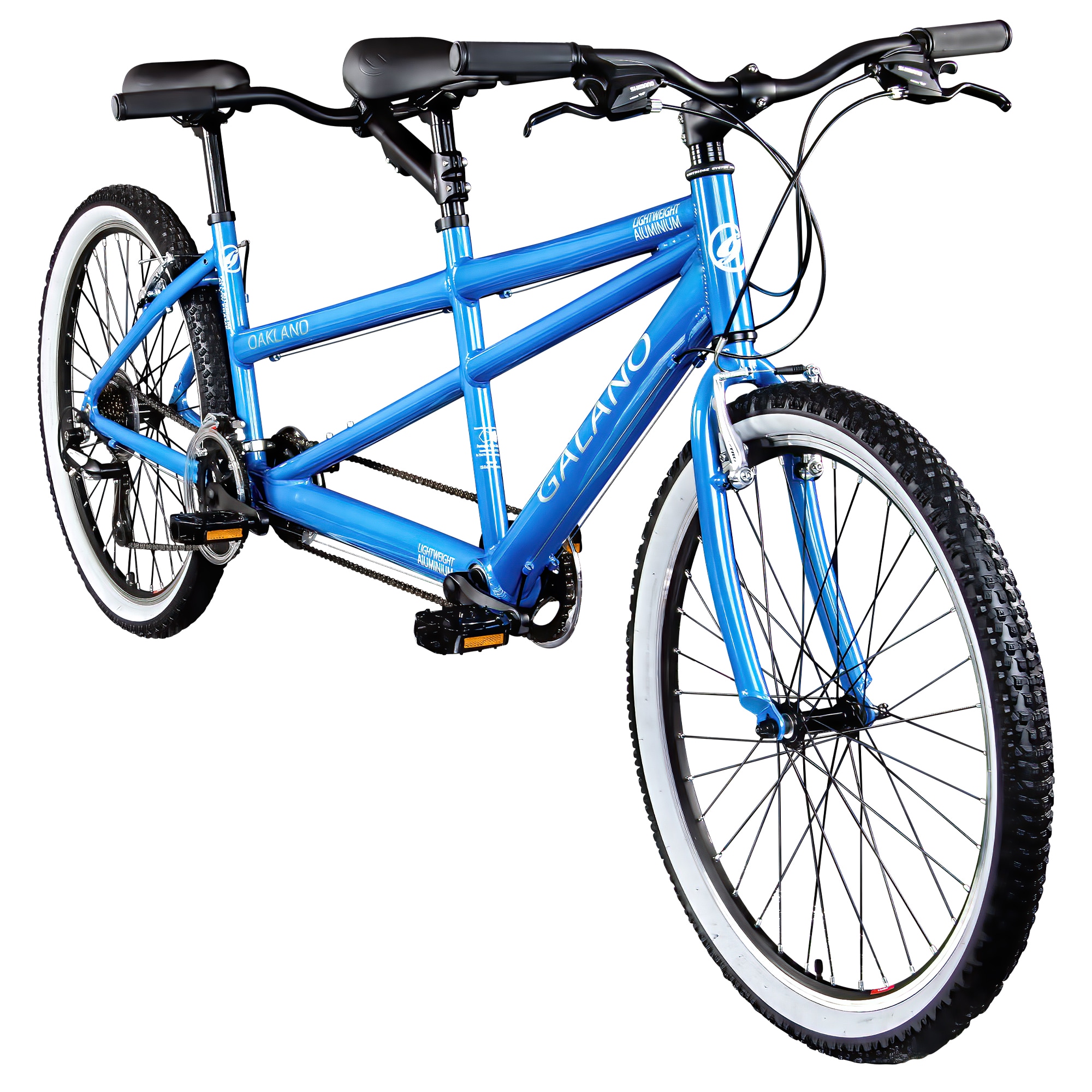 Galano Oakland 26 Zoll Tandem Fahrrad Mountainbike Bike 21 G&auml;nge MTB Hardtail blau 48/48 cm - Bild 1