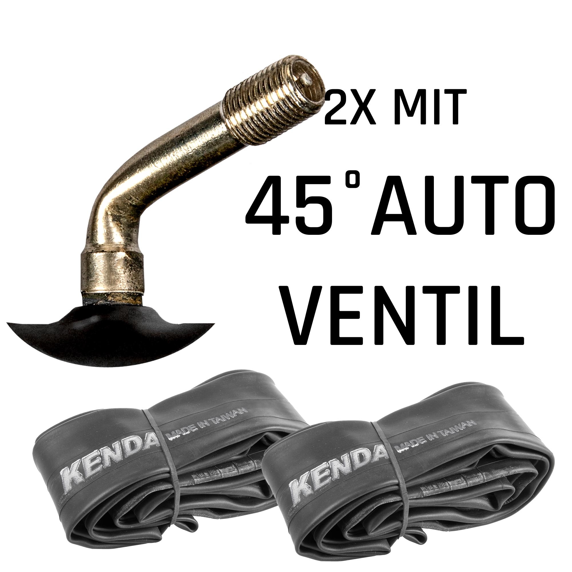 Kenda Fahrradschlauch universal Fahrrad 2 Schl&auml;uche 12,5" x 1,75" - 2,25" Autoventil 45&deg; Winkel - Bild 1