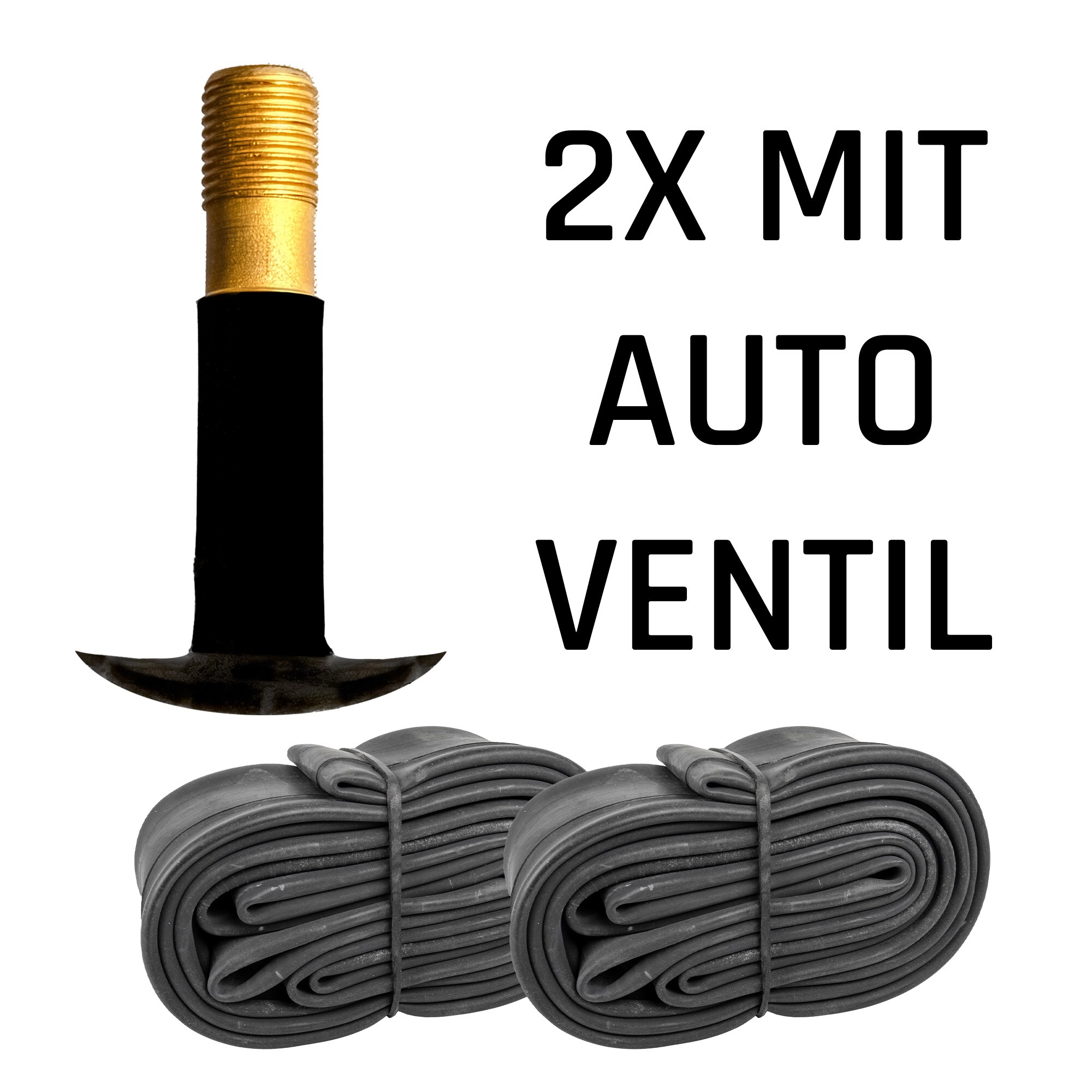 Kujo Fahrradschlauch universal Fahrrad 2 Schl&auml;uche 14" x 1,75" - 2,125" AV - Bild 1