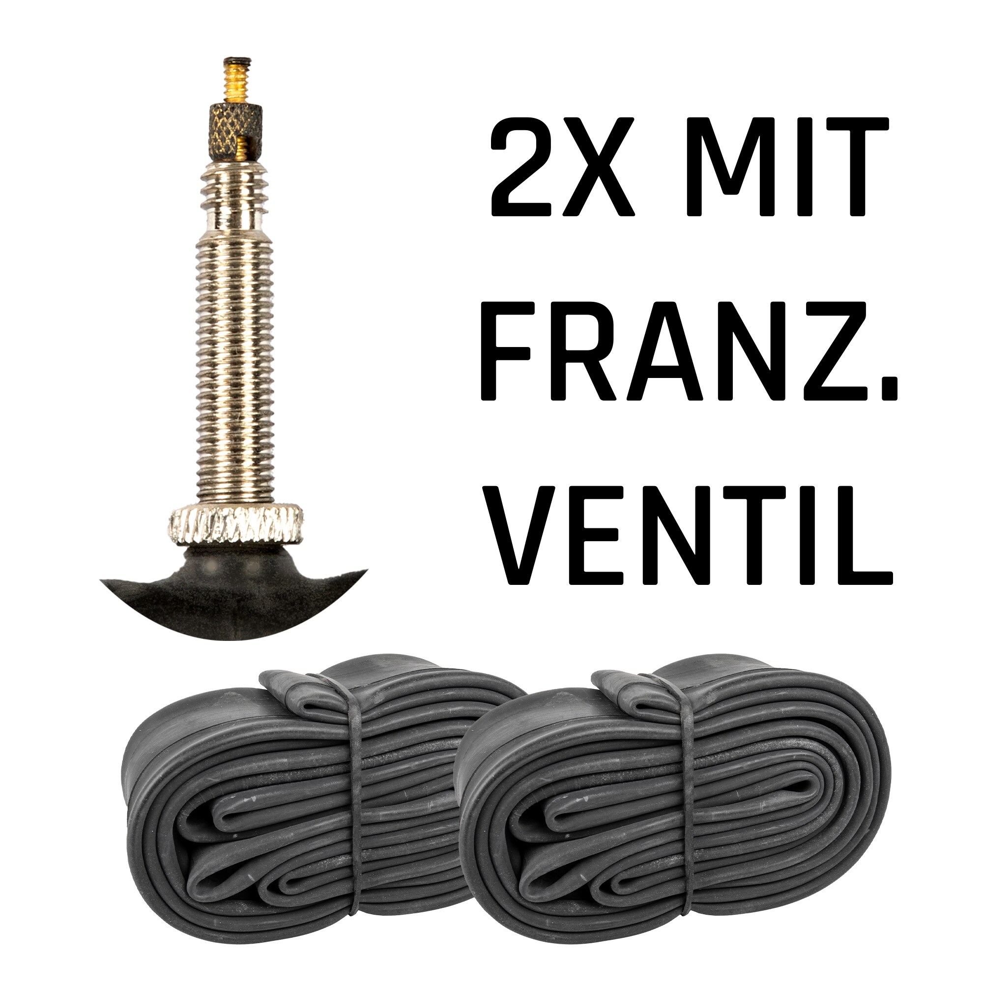 Kujo Fahrradschlauch universal Fahrrad 2 Schl&auml;uche 26" x 1,75" - 2,125" FV 28 mm - Bild 1