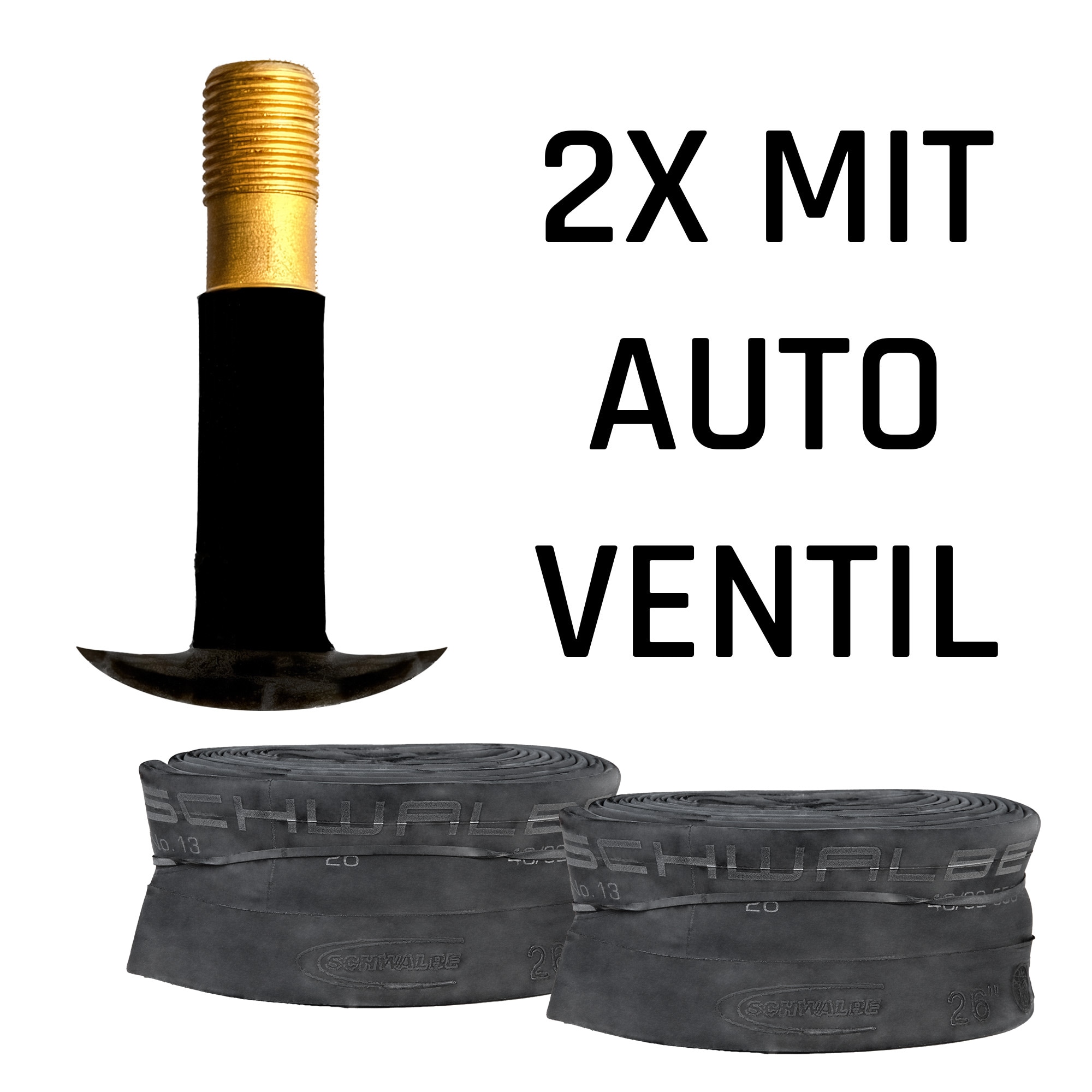 Schwalbe Fahrradschlauch universal Fahrradschl&auml;uche Fahrrad 2 Schl&auml;uche 16" x 1,75" - 2,50" AV 40 mm - Bild 1