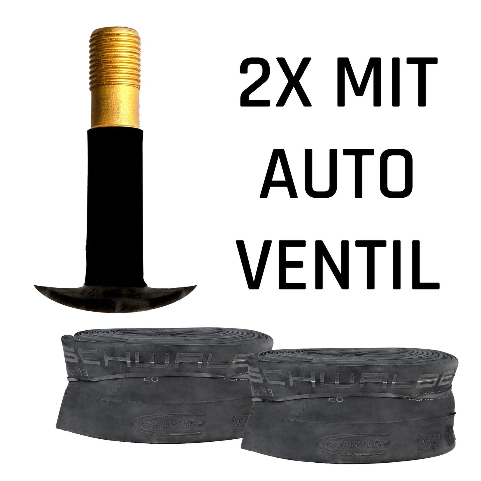 Schwalbe Fahrradschlauch universal Fahrradschläuche Fahrrad 2 Schläuche 26″ x 1,25″ – 1,75″ AV 40 mm | 04250845954648