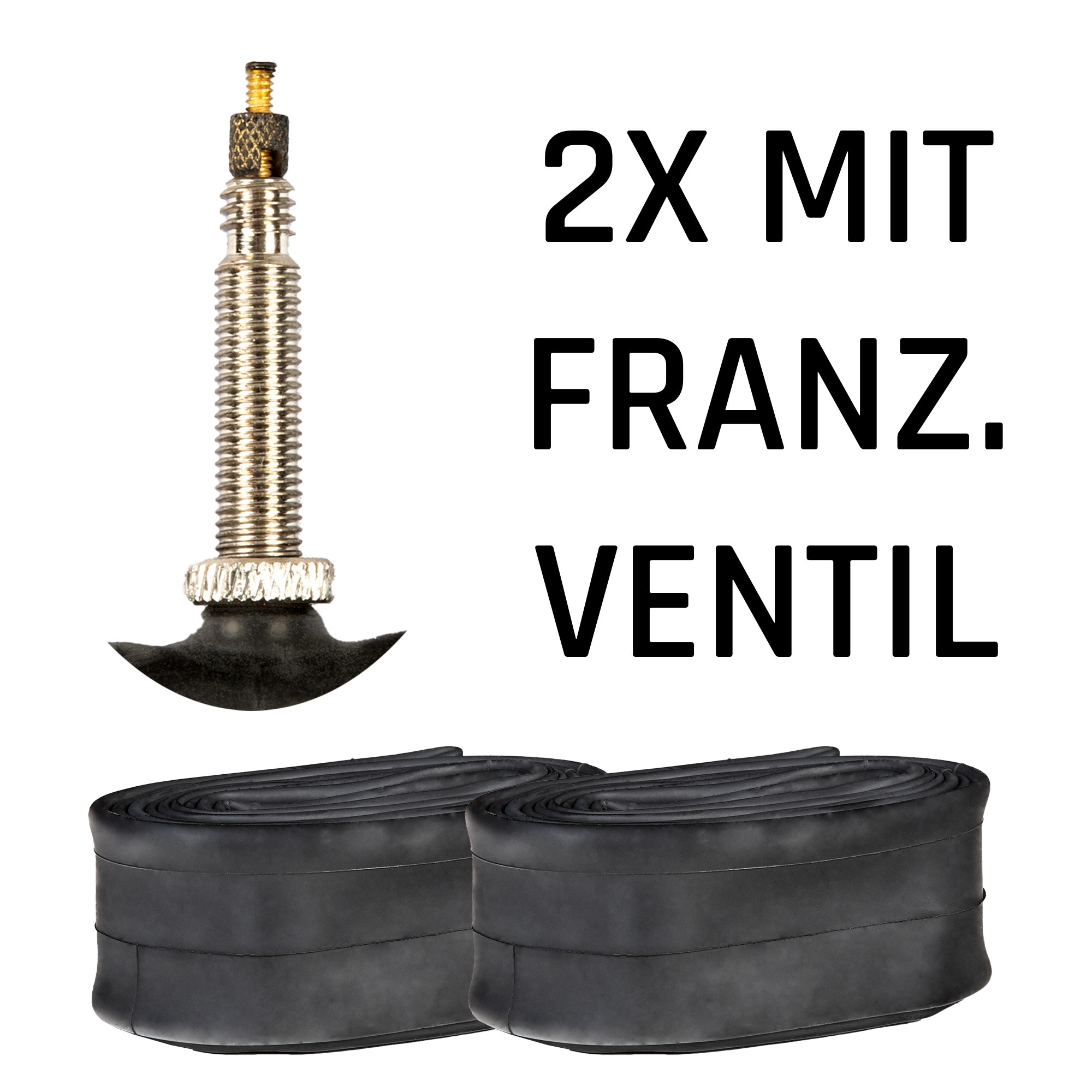 Continental Fahrradschlauch universal Fahrrad 2 Schl&auml;uche 700c x 18c - 25c FV 60 mm - Bild 1