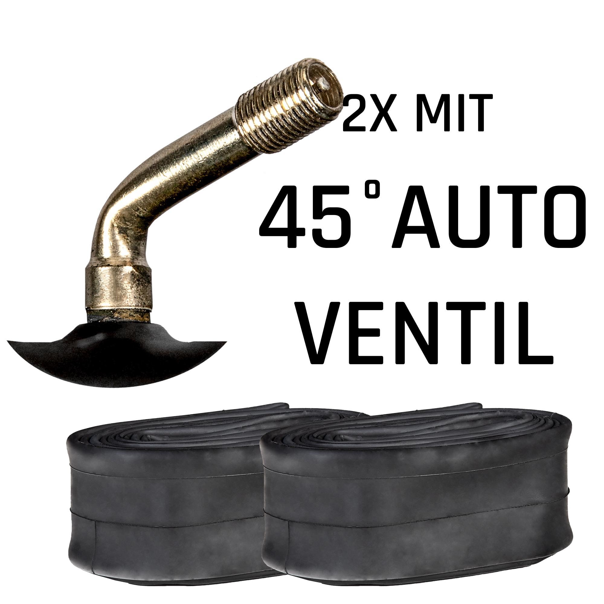 Continental Fahrradschlauch universal Fahrrad 2 Schl&auml;uche 10/11/12/12.5" x 1,60" - 2,40" Autoventil 45&deg; Winkel 34 mm - Bild 1