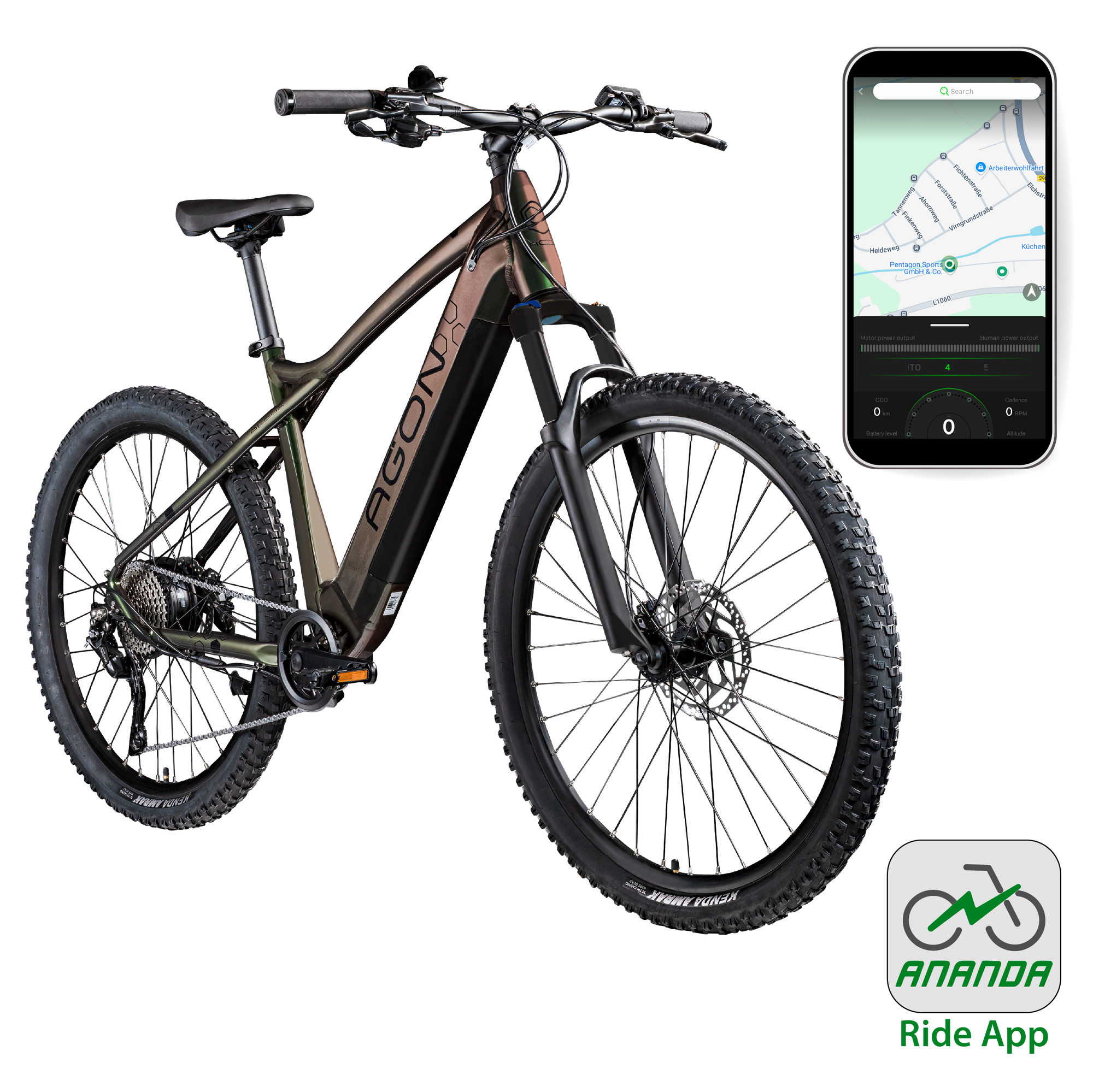 Agon Alpha E Bike Mountainbike Herren oder Damen 170 - 190 cm Pedelec 27,5 Zoll sunrise black metallic - Bild 1