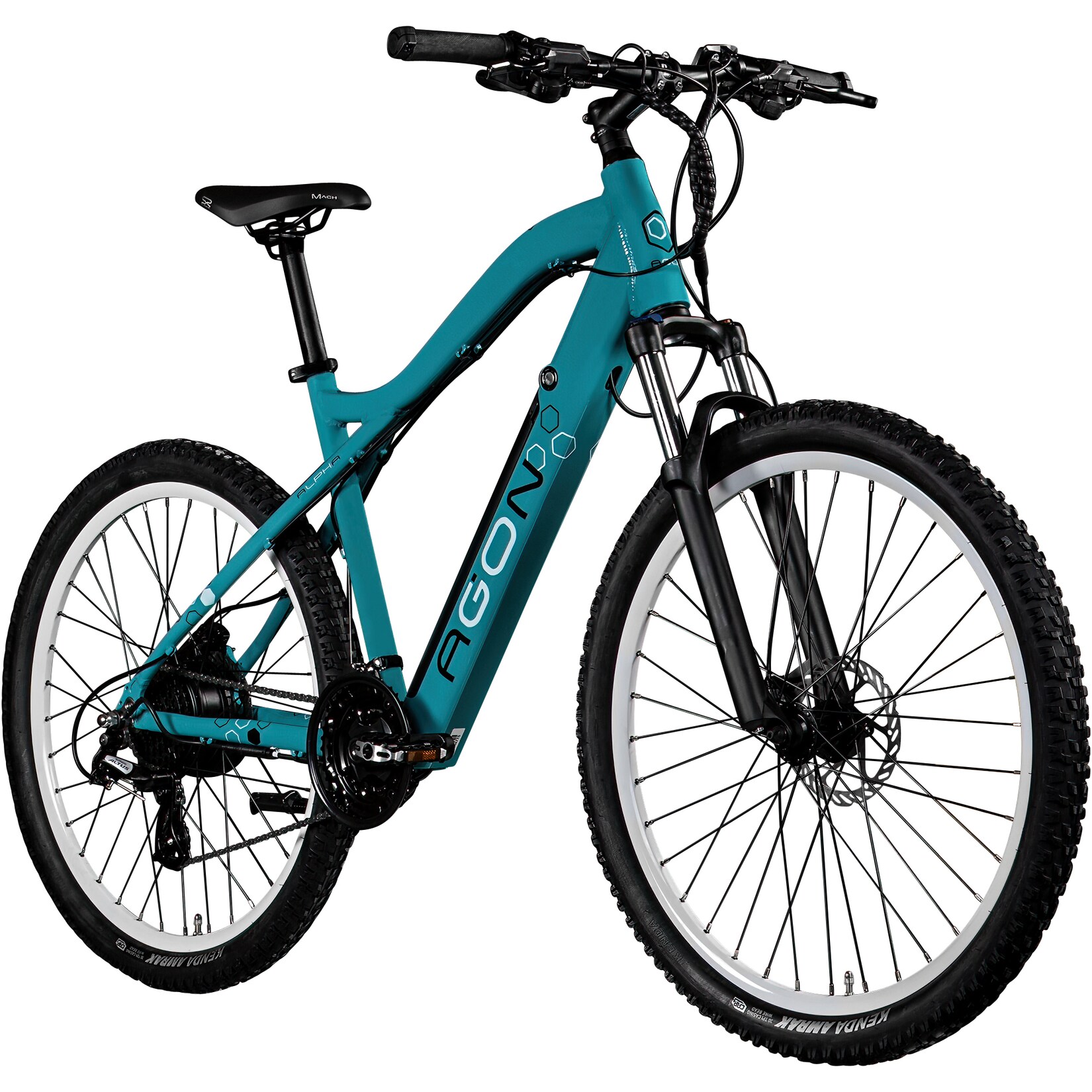 Agon Alpha E Bike Mountainbike Herren 160 - 185 cm Pedelec 27,5 Zoll Hardtail MTB Trail mit Ananda Motor 10 Gang 540 Wh