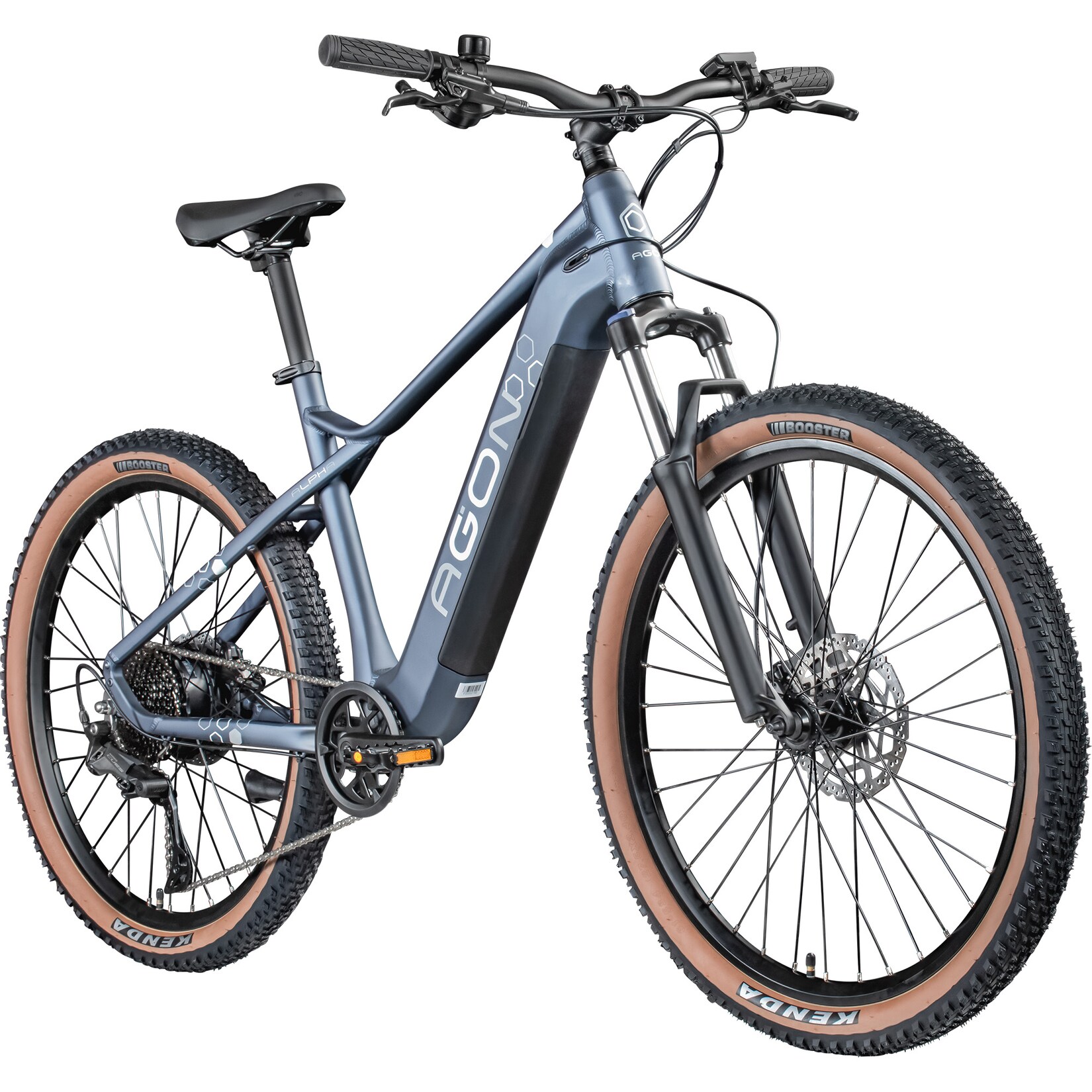 Agon Alpha E Bike Mountainbike Herren 160 - 185 cm Pedelec 27,5 Zoll Hardtail MTB Trail mit Ananda Motor 10 Gang 540 Wh