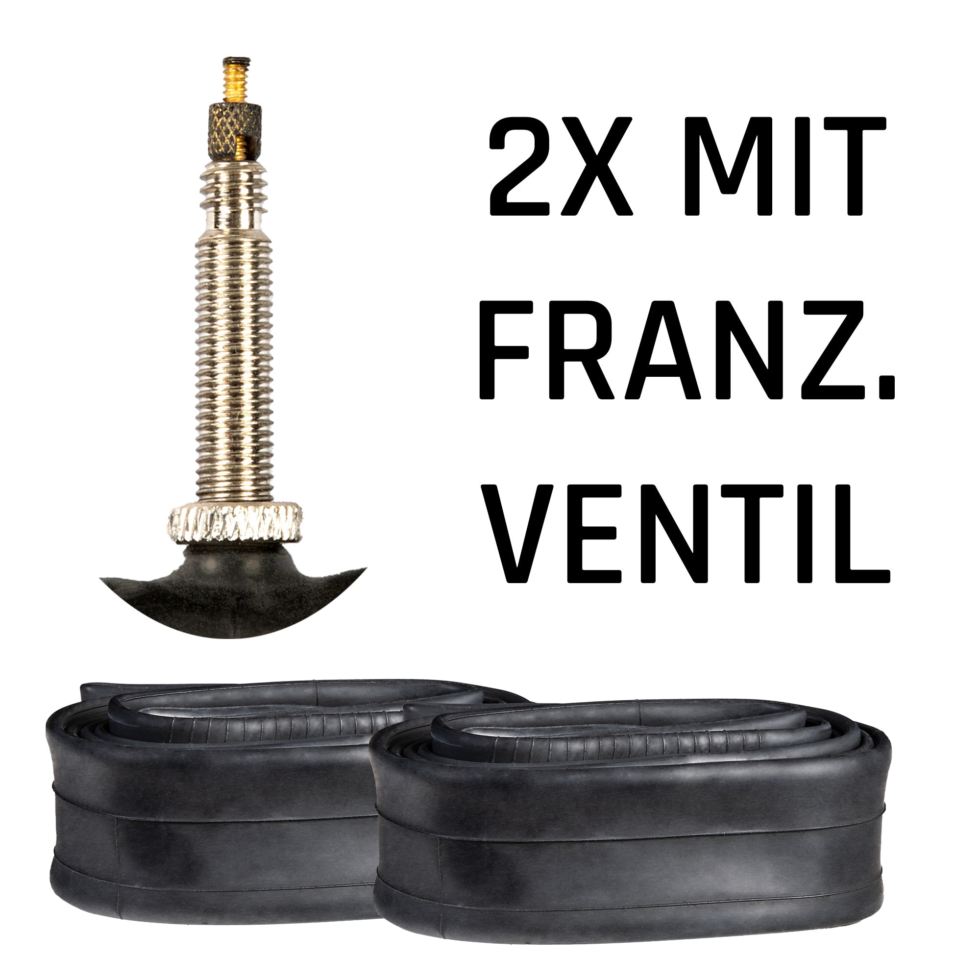 Fahrradschlauch 20 - 28 Zoll Auto Schrader Franz&ouml;sisches Ventil - Bild 1