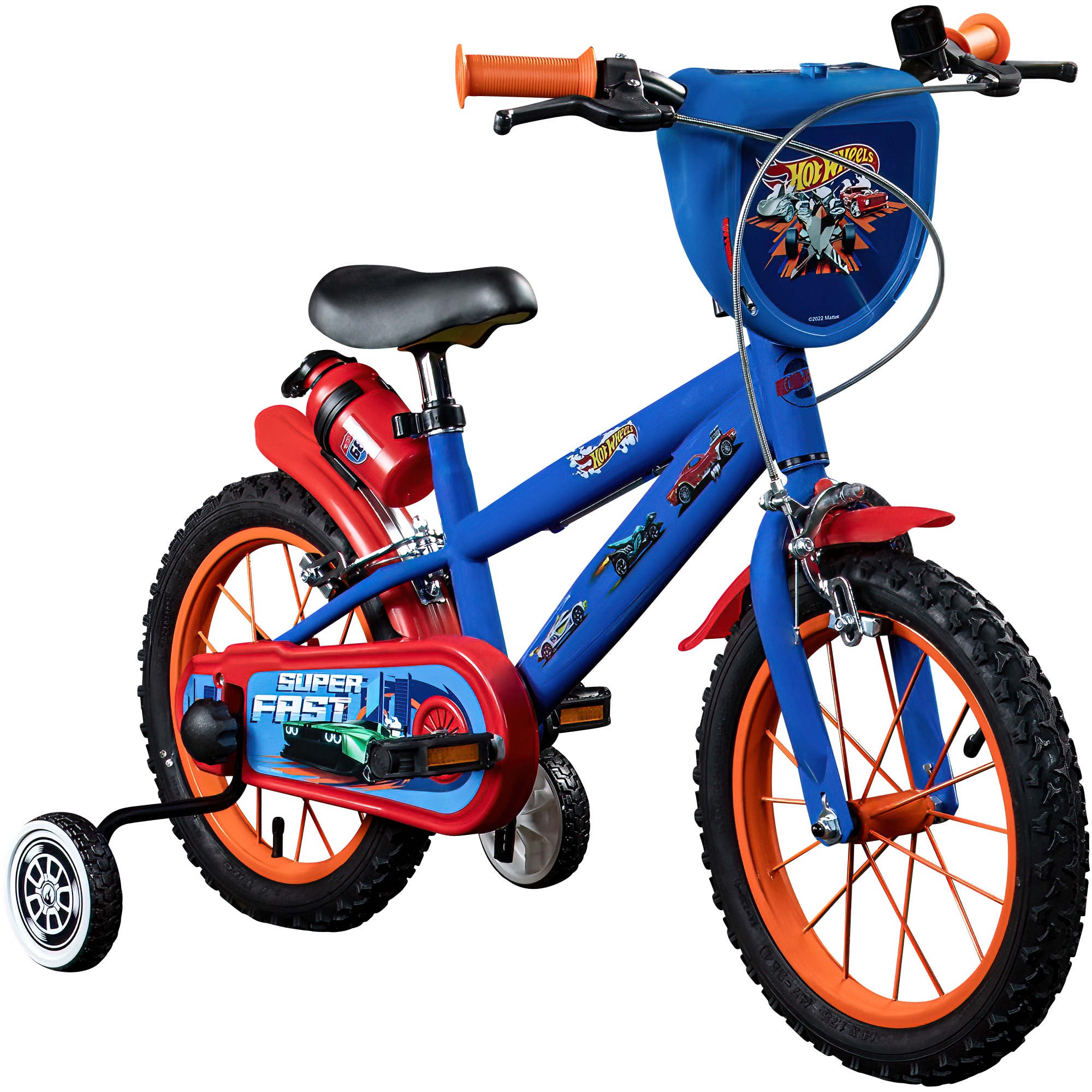 Hot Wheels Kinderfahrrad 14 Zoll f&uuml;r M&auml;dchen und Jungen 100-115 cm oder ab 4 Jahre Kinder Fahrrad mit St&uuml;tzr&auml;der - Bild 1