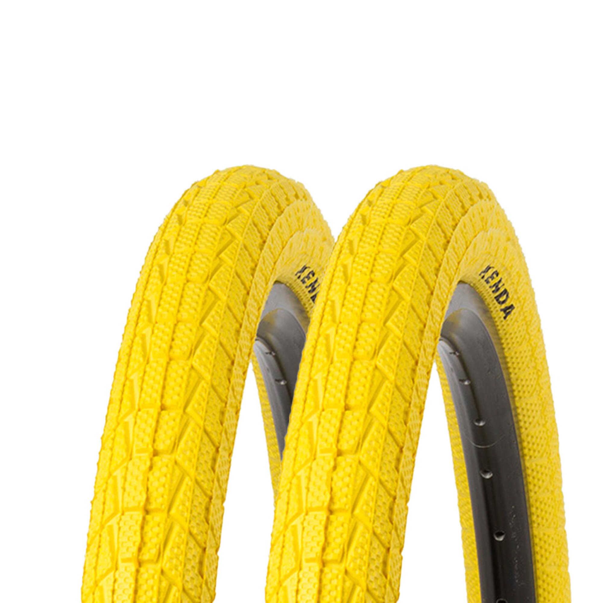 Kenda Krackpot Colour Fahrradreifen BMX Kinderfahrrad 2 Reifen gelb - Bild 1