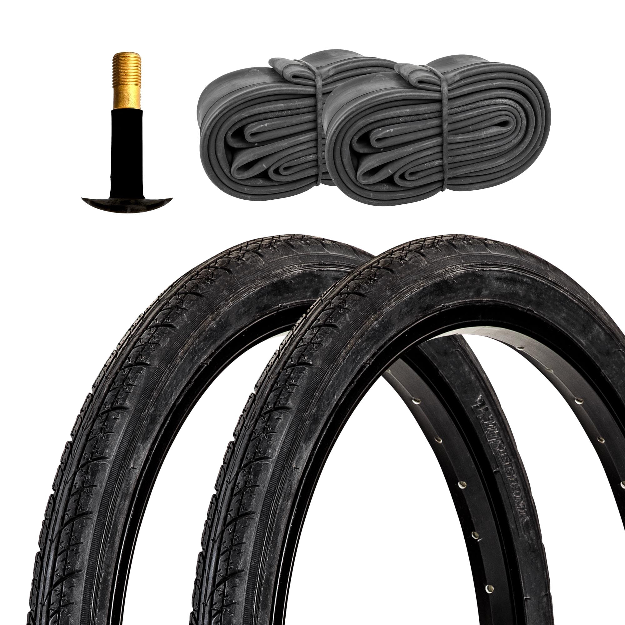 Meghna Fahrradreifen City Trekking Tour 2 Reifen 20 x 1,75" schwarz mit 2 Schl&auml;uchen AV - Bild 1