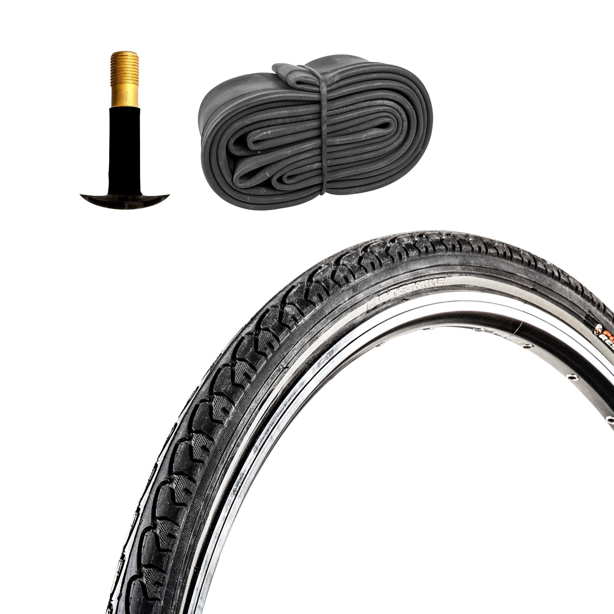 Meghna Fahrradreifen City Trekking Tour 1 Reifen 28 x 1,5 schwarz Reflex glatter Mittelstreifen mit 1 Schlauch AV - Bild 1