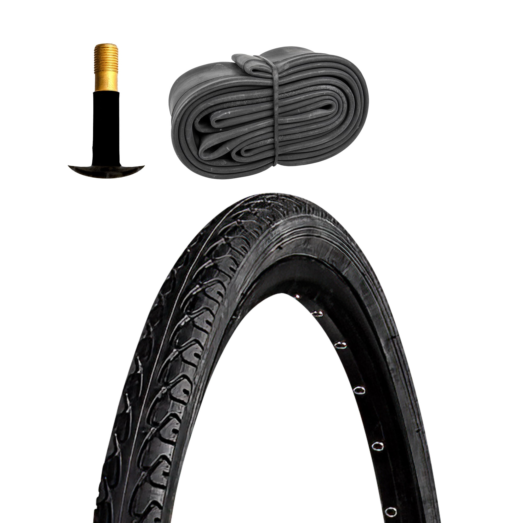 Meghna Fahrradreifen City Trekking Tour 1 Reifen 28" X 1,5" schwarz glatter Mittelstreifen mit 1 Schlauch AV - Bild 1