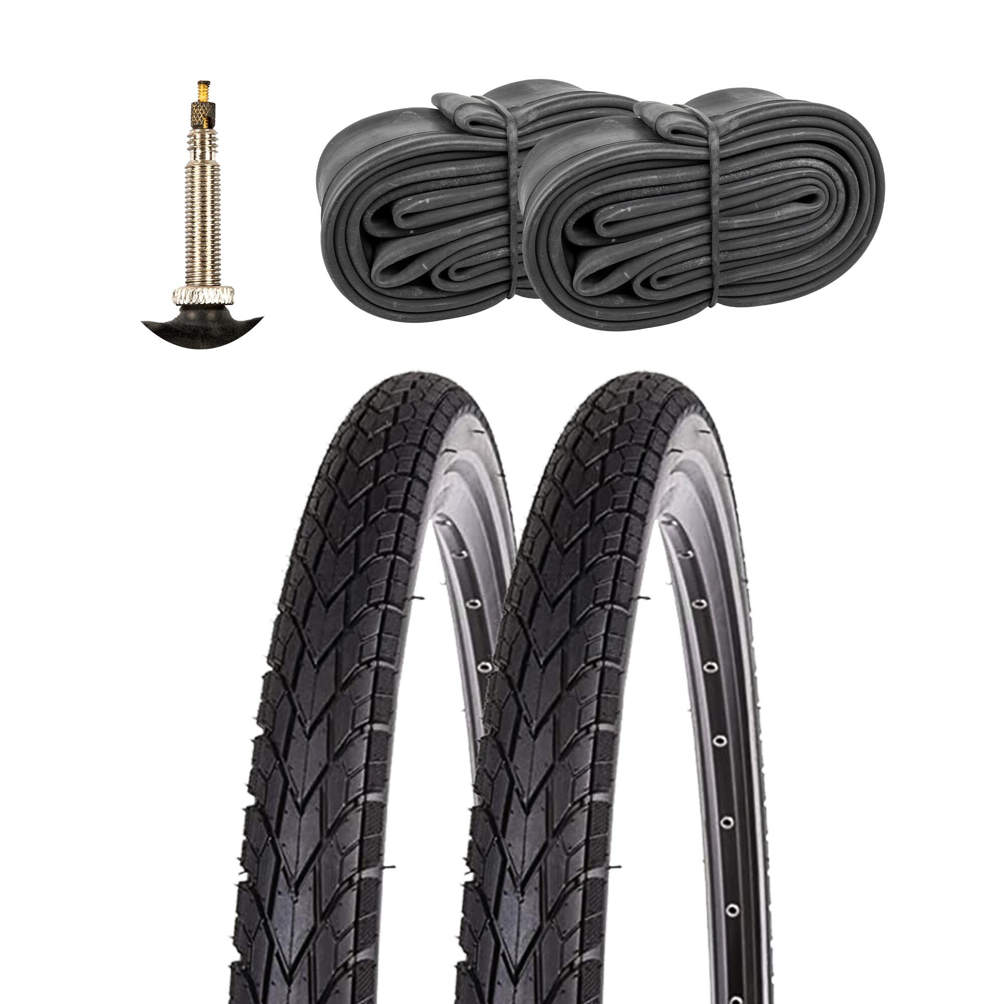 Kenda Khan Fahrradreifen Trekkingrad Damen Fahrrad Cityrad 2 Reifen 700 x 40c schwarz Reflex Pannenschutz mit 2 Schl&auml;uchen FV - Bild 1