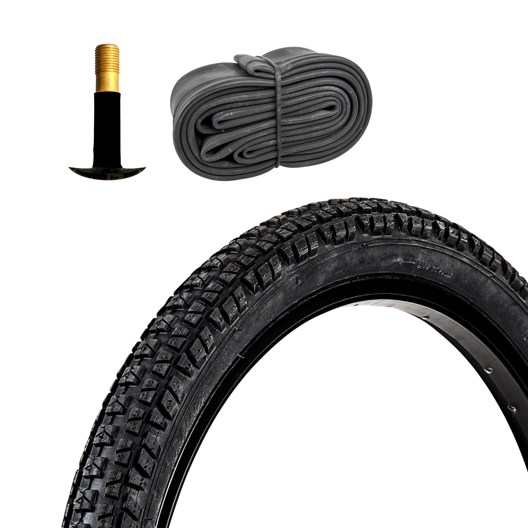 MTF BMX Fahrradreifen 20 Zoll 1 Reifen 20 x 2,125" schwarz Stollenprofil mit 1 Schlauch AV - Bild 1