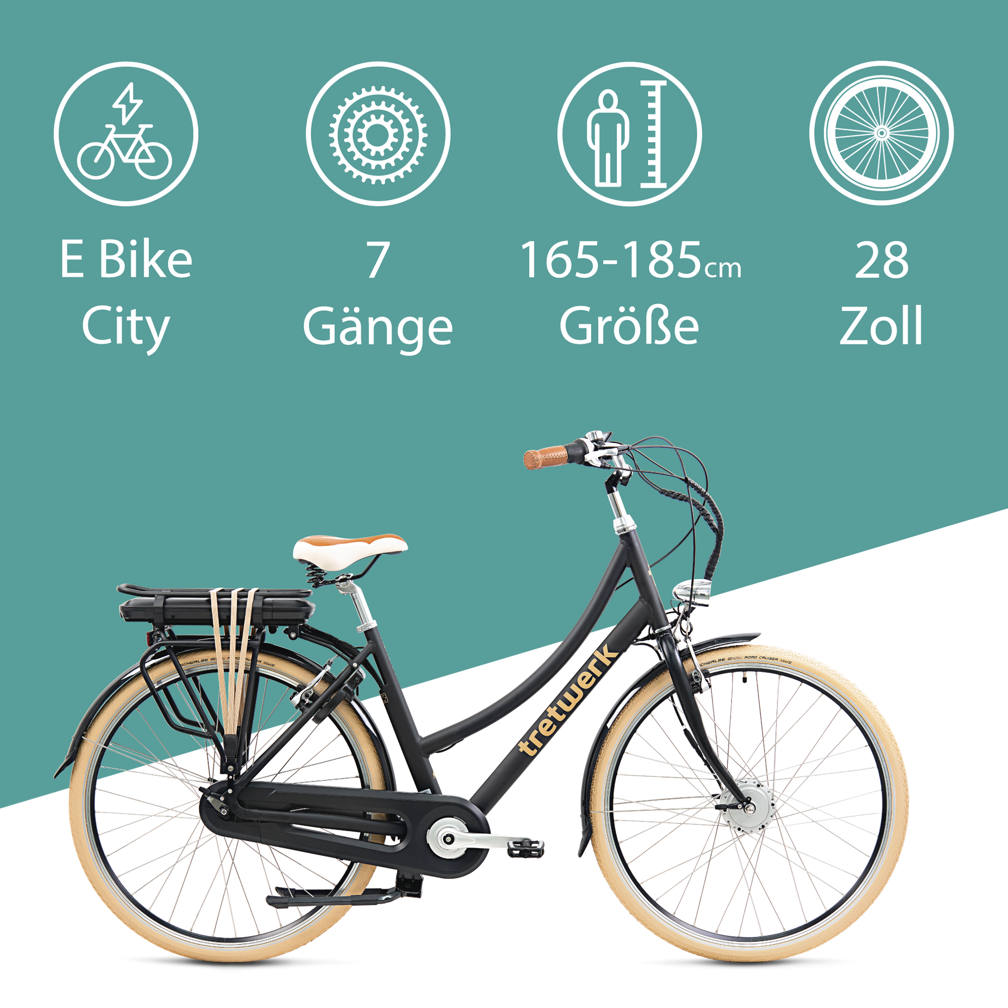 Tretwerk Aurora E Bike Damen 28 Zoll Elektrofahrrad 165 - 185 cm retro  Hollandrad E Damenfahrrad mit Nabenschaltung und Rcktritt online kaufen  bei Netto