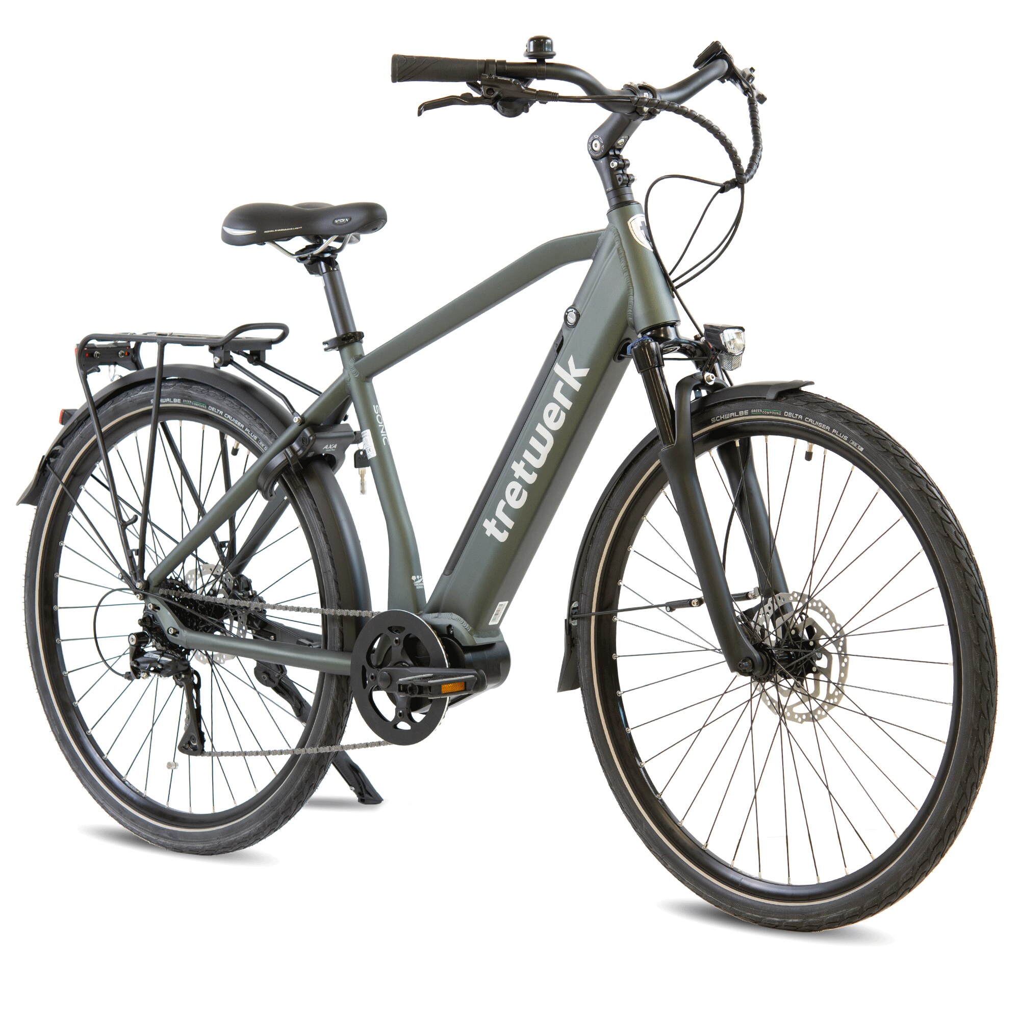 Tretwerk Sonic Pedelec 28 Zoll E Bike Trekkingrad 160 - 180 cm Elektrofahrrad Trekking 8 G&auml;nge gr&uuml;n - Bild 1