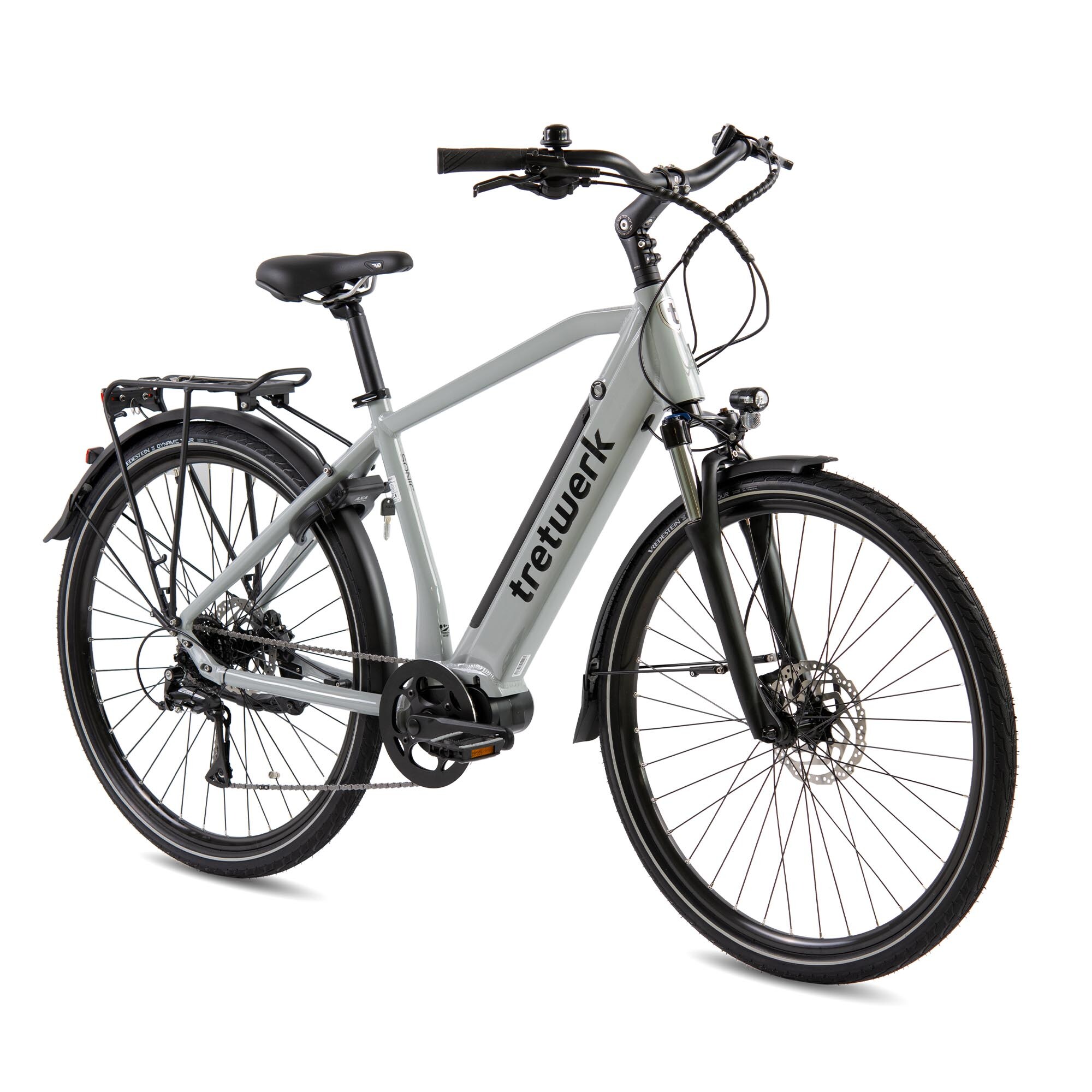 Tretwerk Sonic Pedelec 28 Zoll E Bike Trekkingrad 160 - 180 cm Elektrofahrrad Trekking 8 G&auml;nge grau - Bild 1